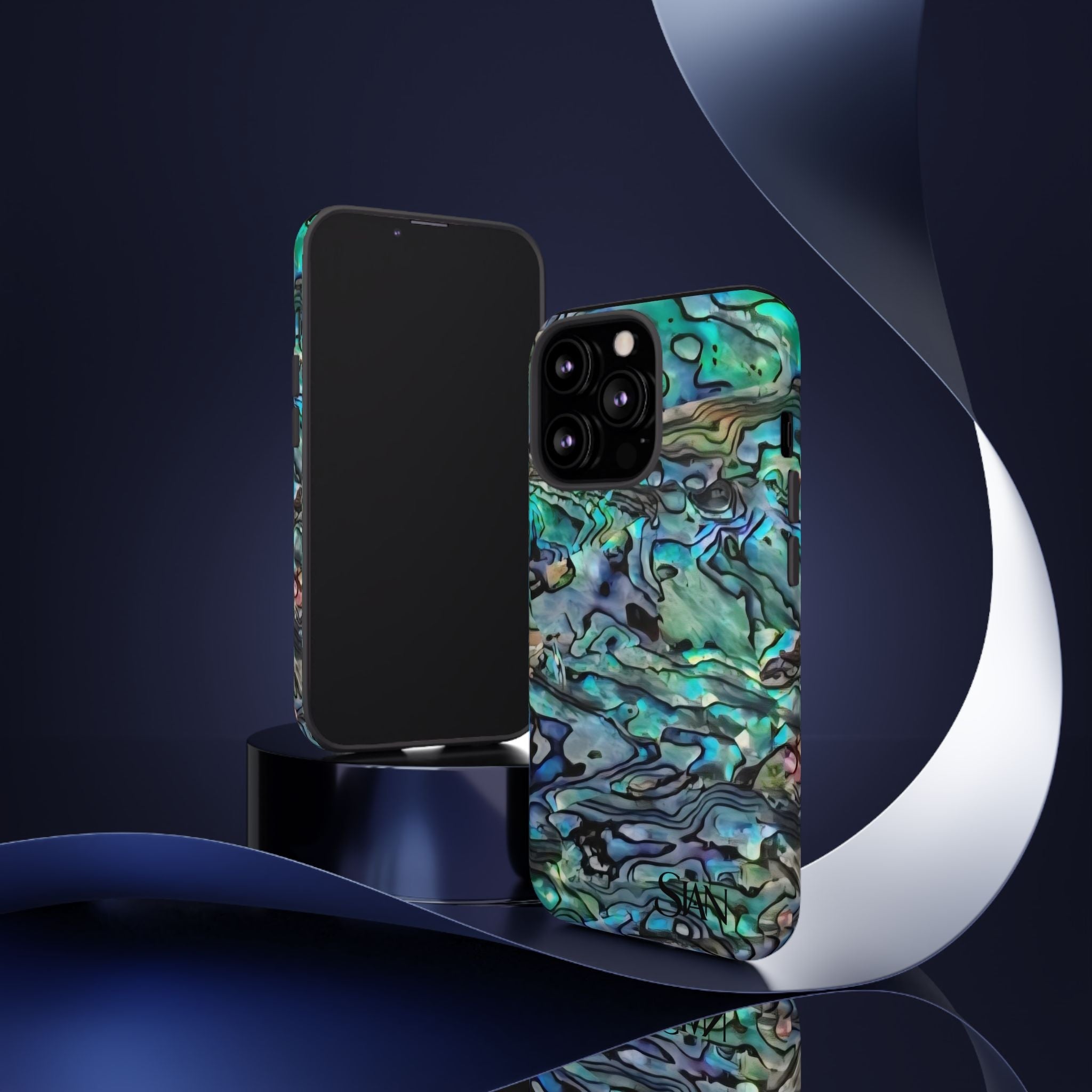 Abalone Shell Pattern Phone Case | Iridescent Ocean Swirl Protective Cover Printify