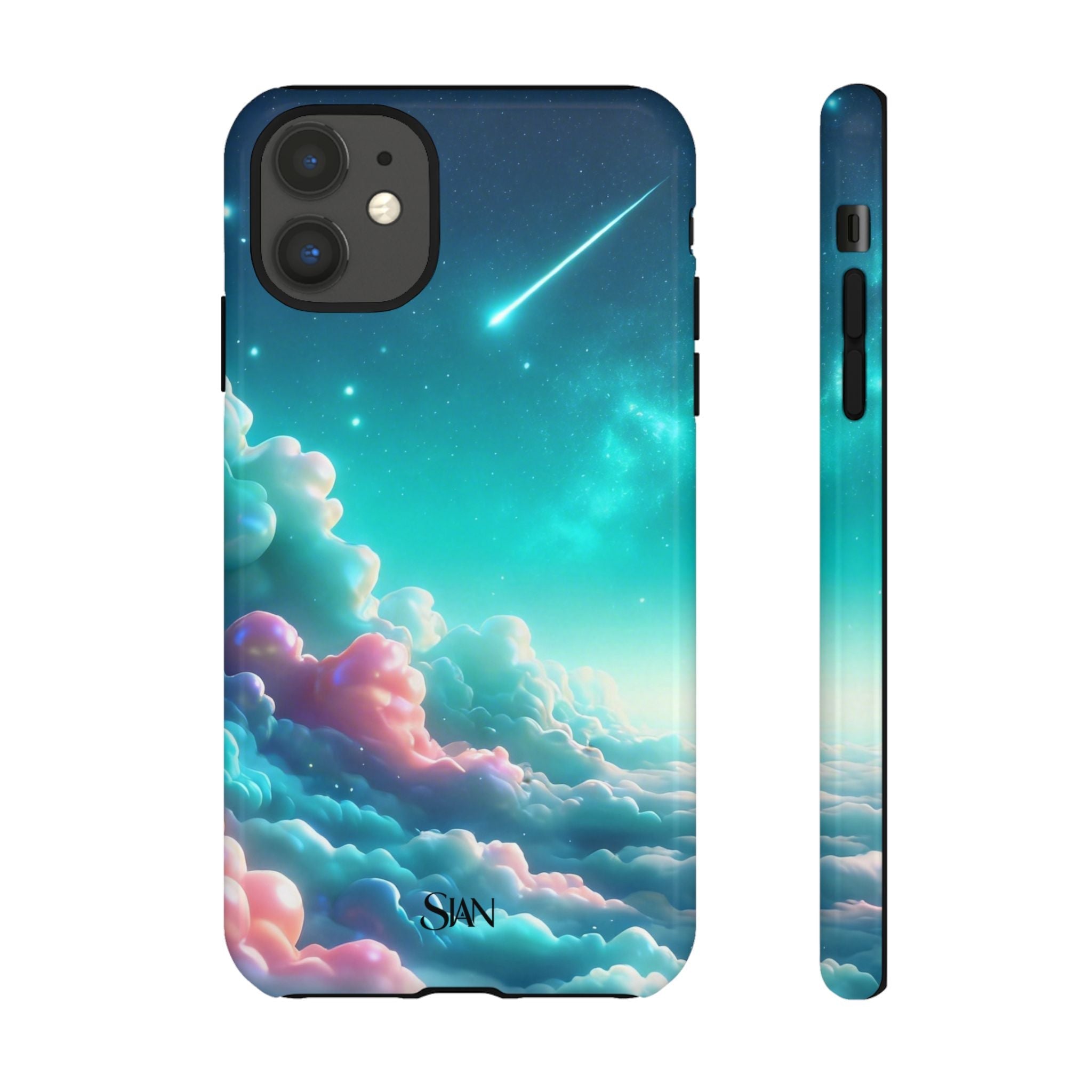 Dreamy Pastel Clouds with Shooting Star phone case Printify