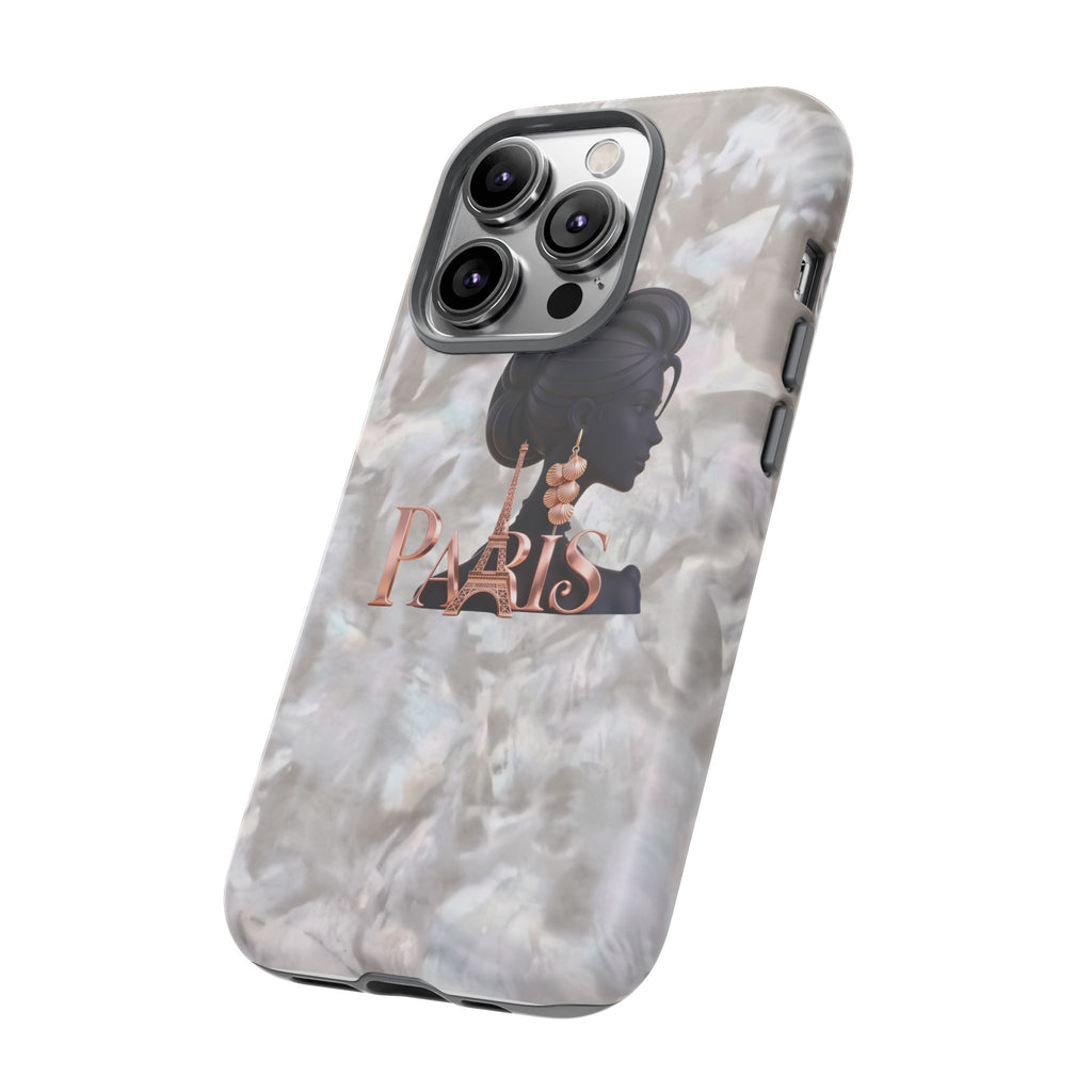 Paris Silhouette Pearl Phone Case — Tough Protective Smartphone Cover Printify