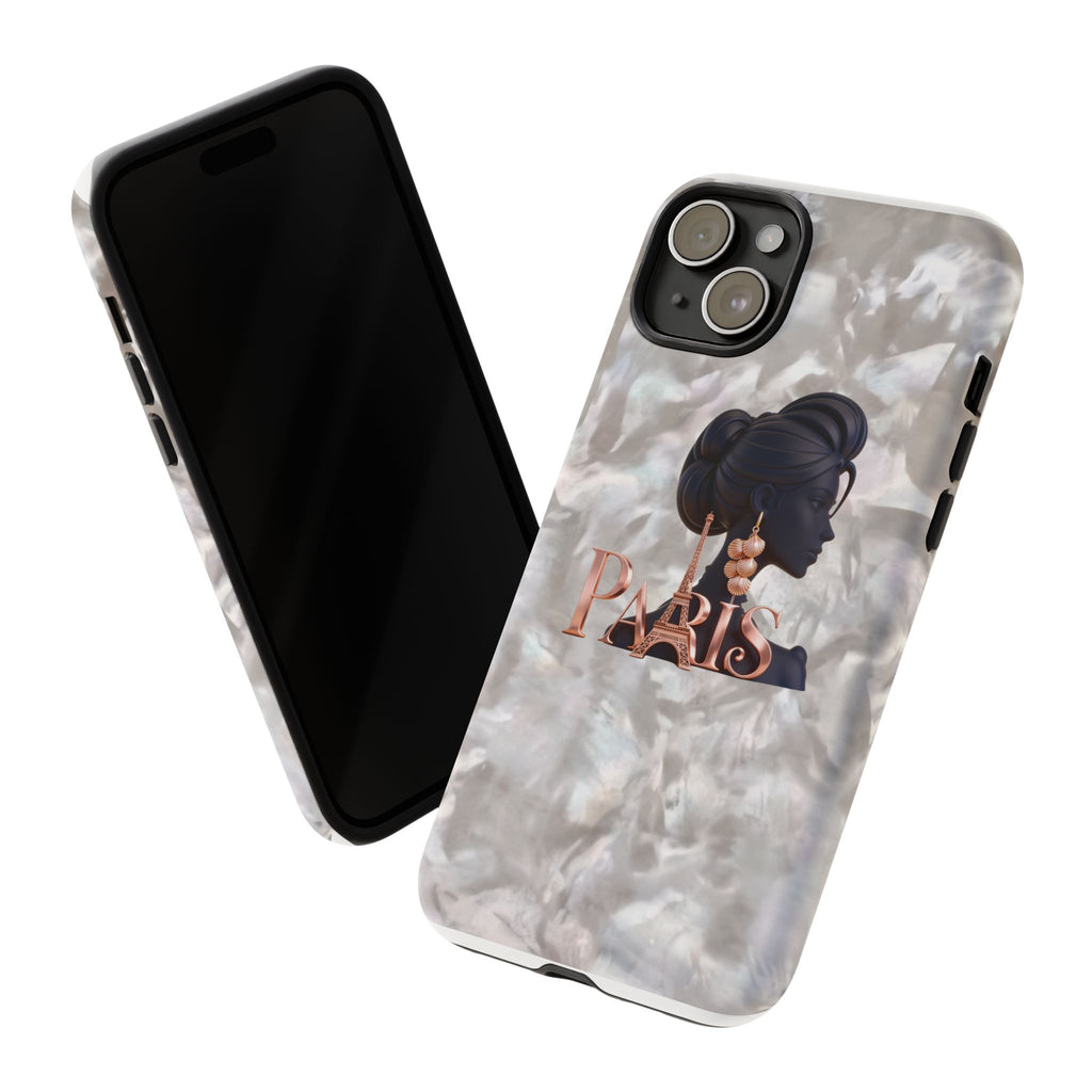 Paris Silhouette Pearl Phone Case — Tough Protective Smartphone Cover Printify