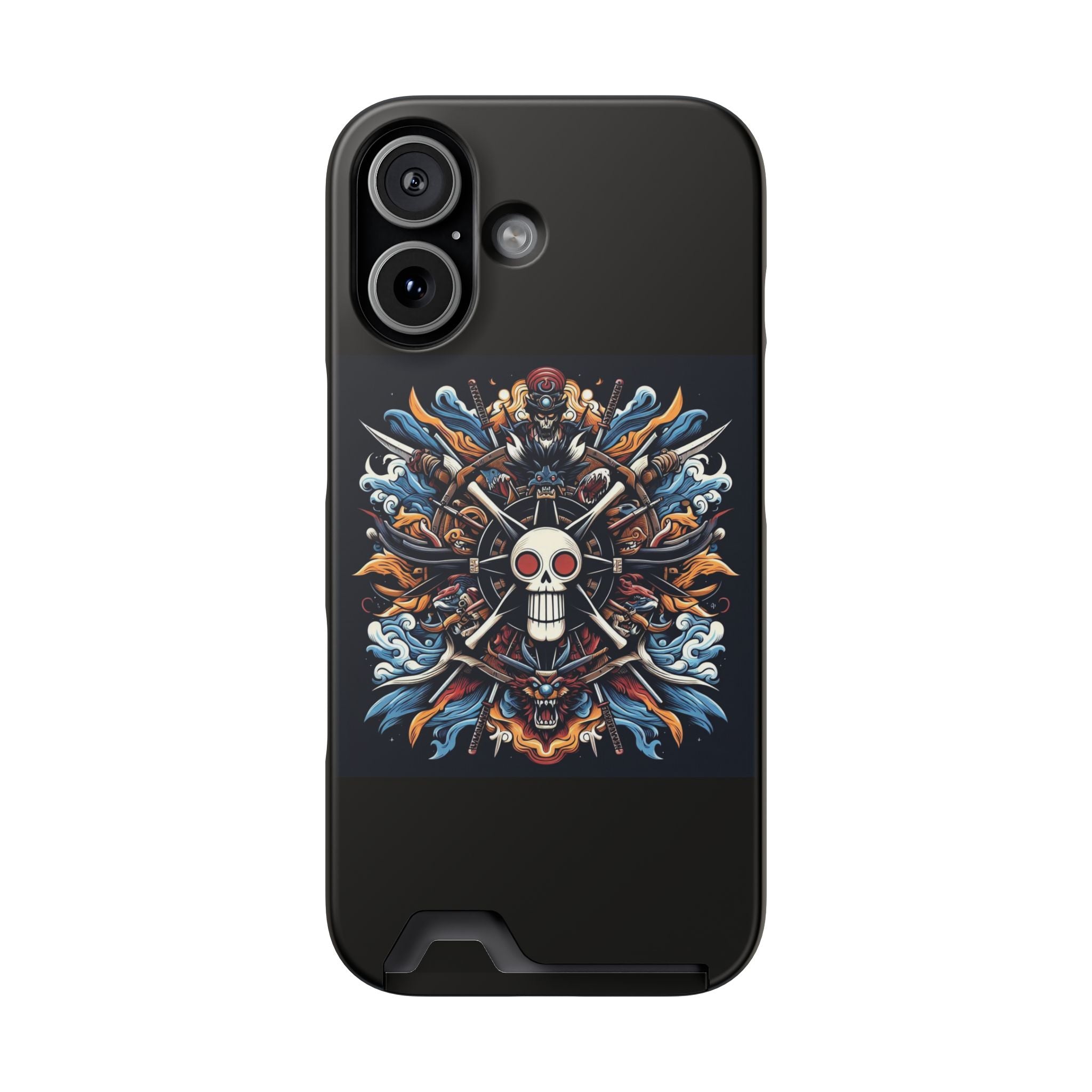 One Piece Phone Case with Card Holder | Anime Straw Hat Crew Design Printify