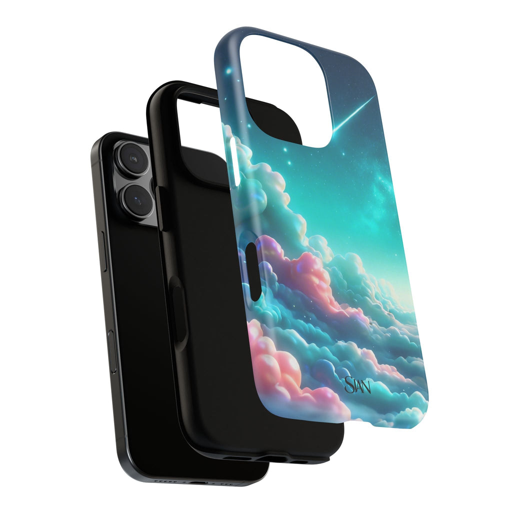 Dreamy Pastel Clouds with Shooting Star phone case Printify