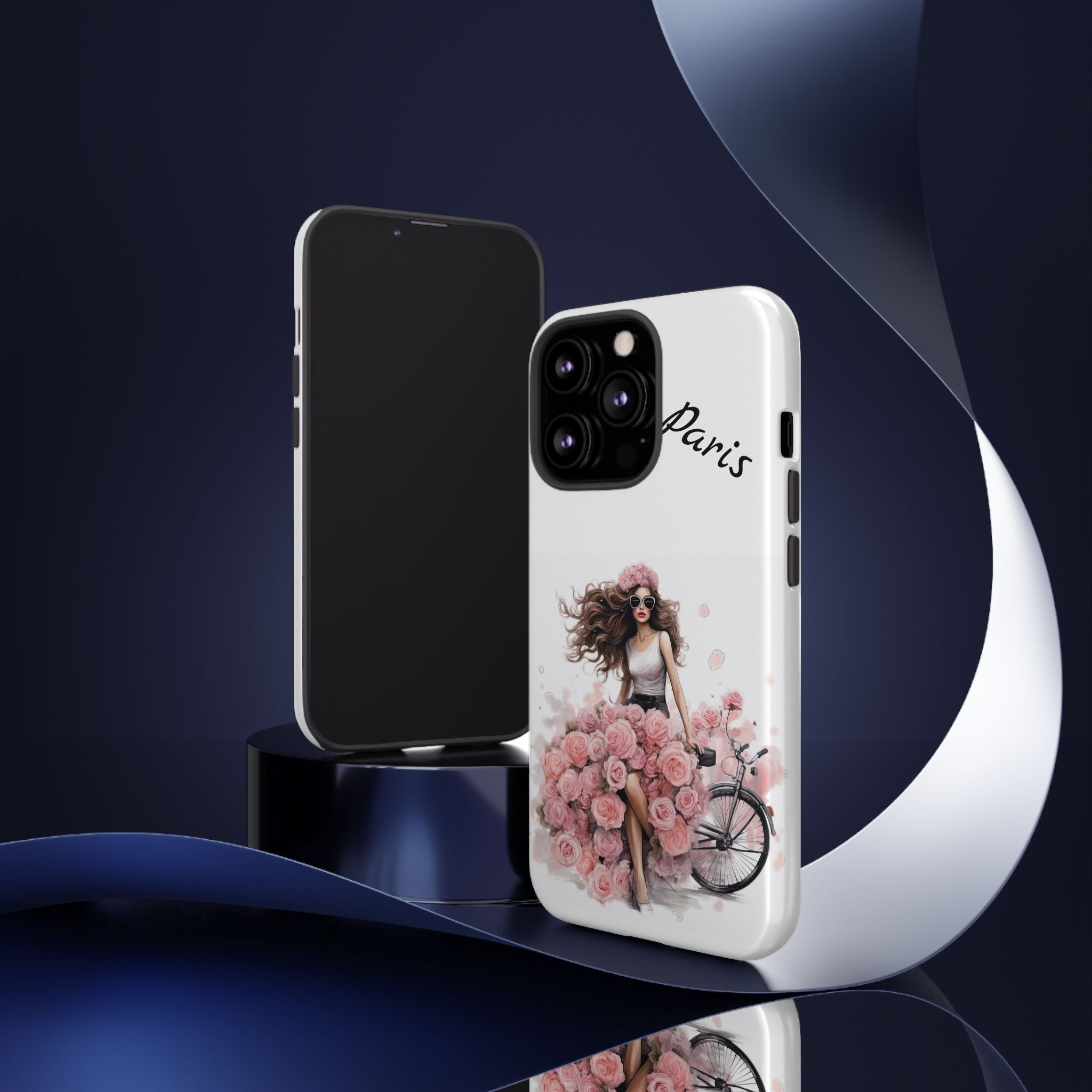 Paris Rose Bicycle woman phone case | Floral iPhone case Printify