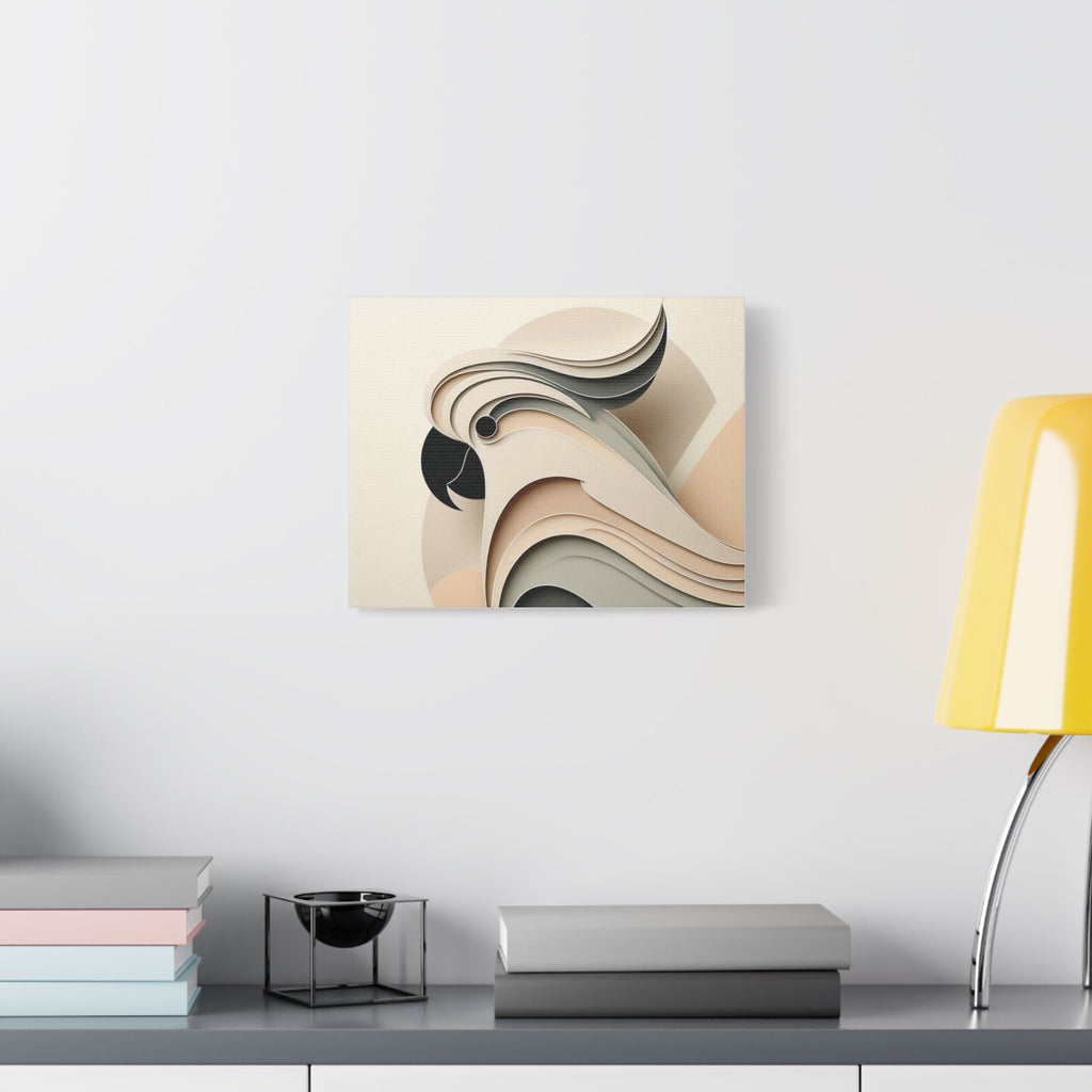 Abstract Paper Cut Cockatoo Matte Canvas Printify