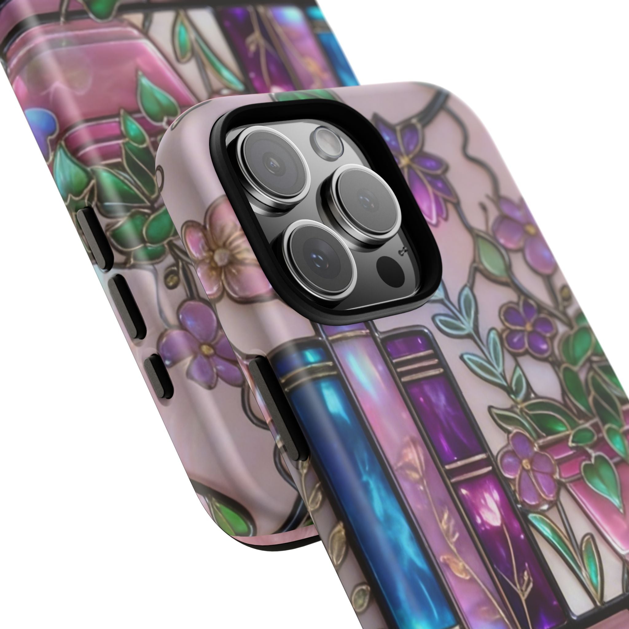 Floral Bookshelf Phone Case — Pastel Botanicals & Magical Book Art Printify