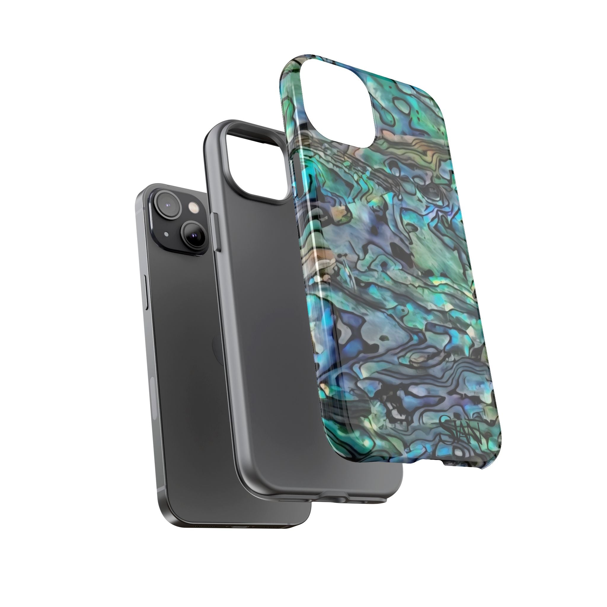 Abalone Shell Pattern Phone Case | Iridescent Ocean Swirl Protective Cover Printify