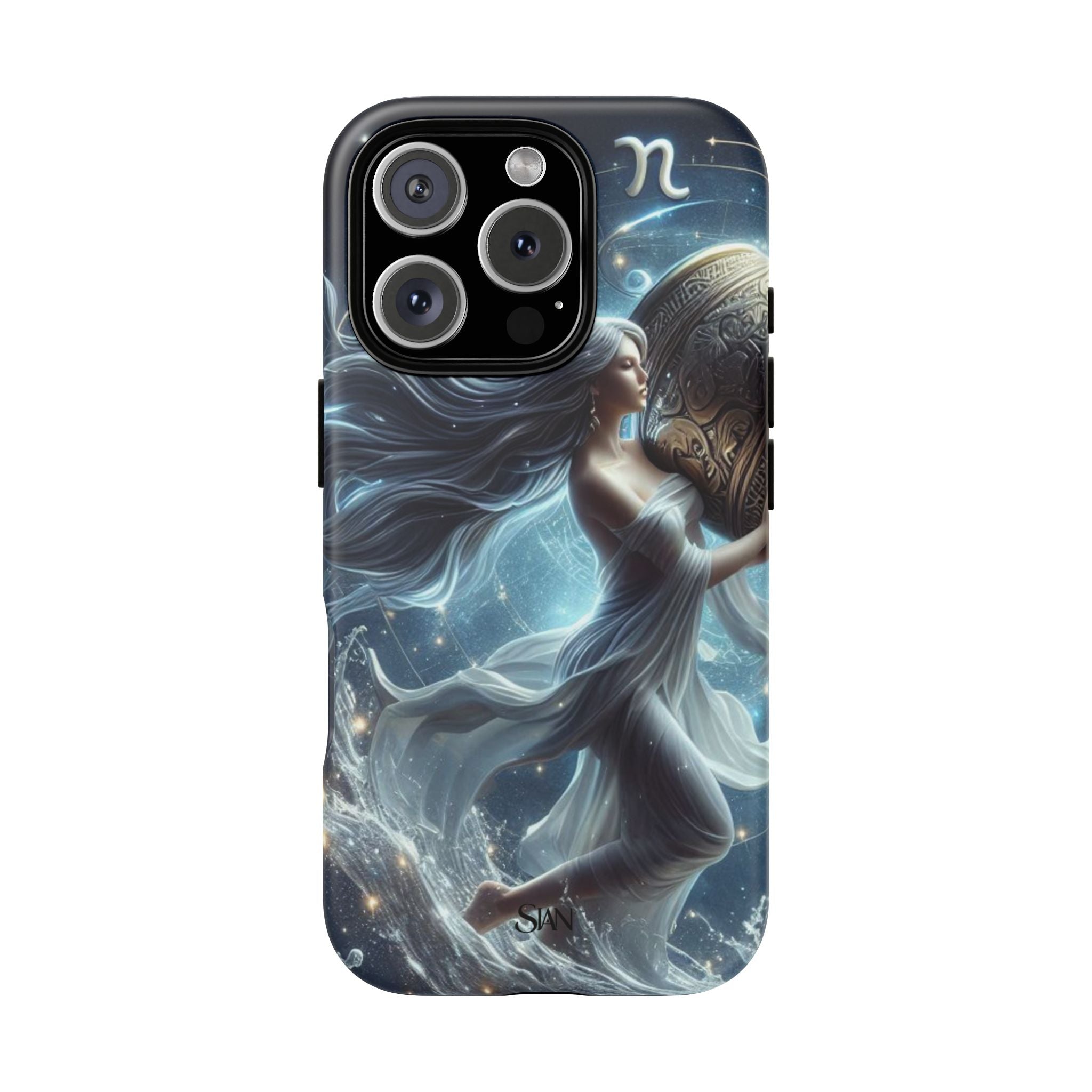 Moonlit Athena figure phone case | Goddess warrior celestial art tough case Printify