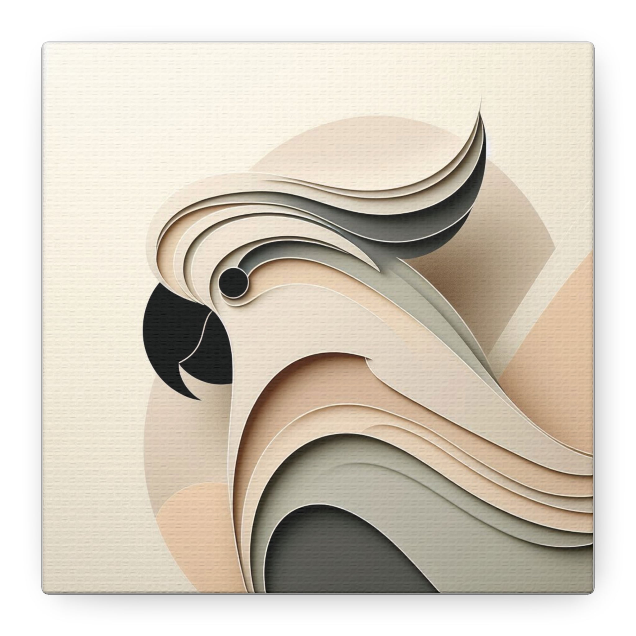 Abstract Paper Cut Cockatoo Matte Canvas Printify