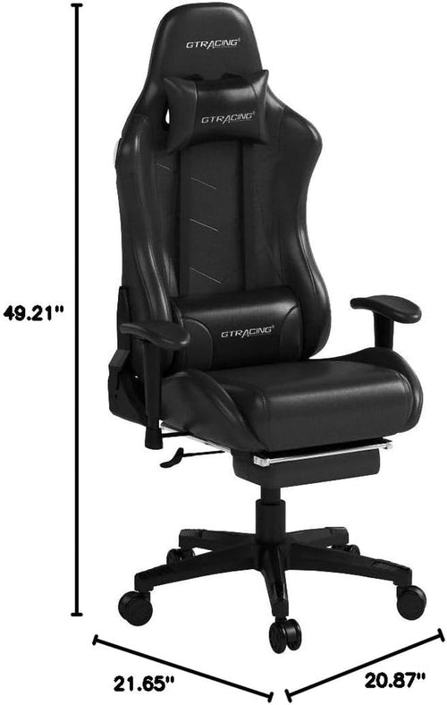Gaming Chair with Footrest Speakers Video Game Chair Bluetooth Music
