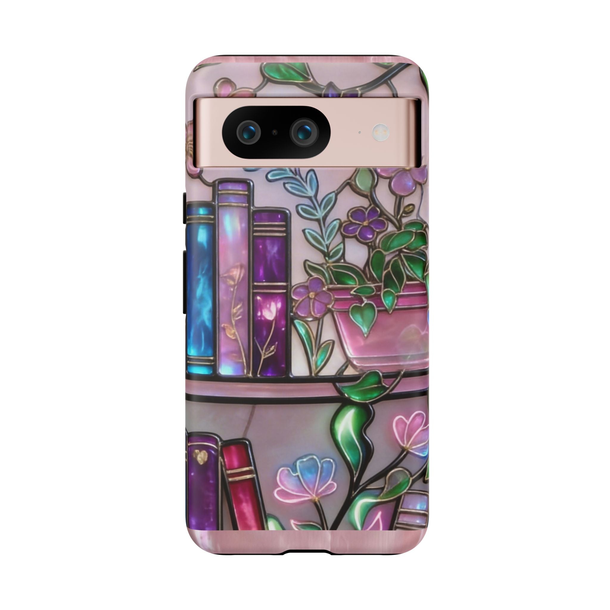 Floral Bookshelf Phone Case — Pastel Botanicals & Magical Book Art Printify