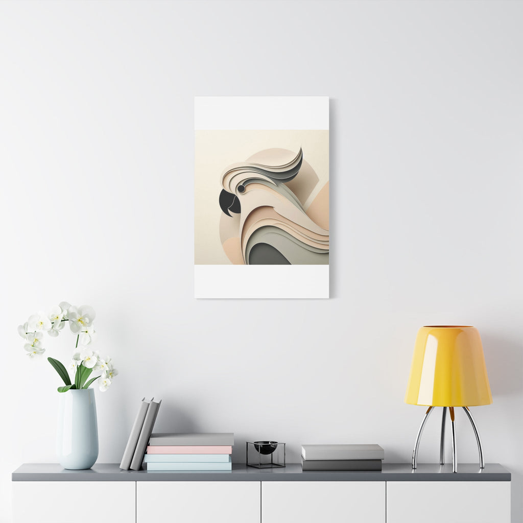 Abstract Paper Cut Cockatoo Matte Canvas Printify