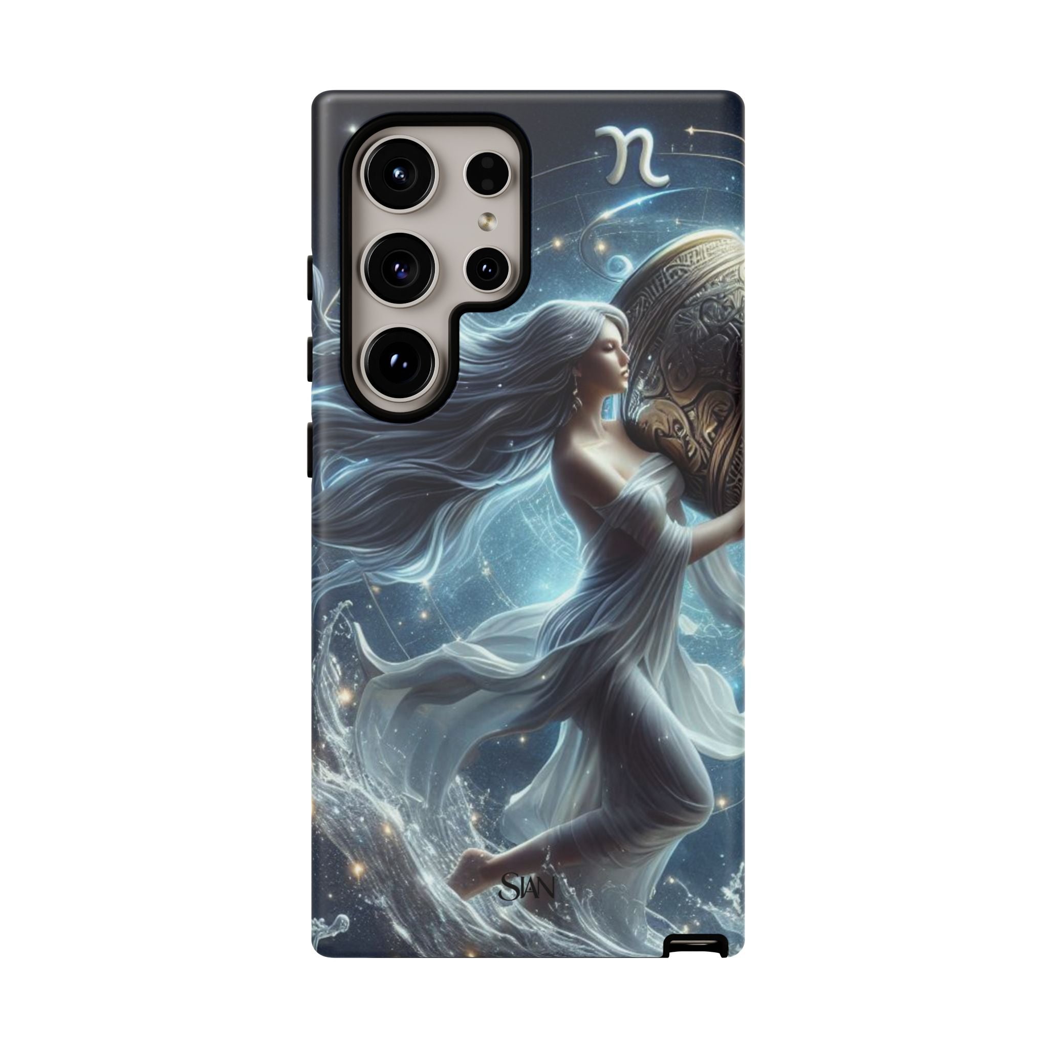 Moonlit Athena figure phone case | Goddess warrior celestial art tough case Printify