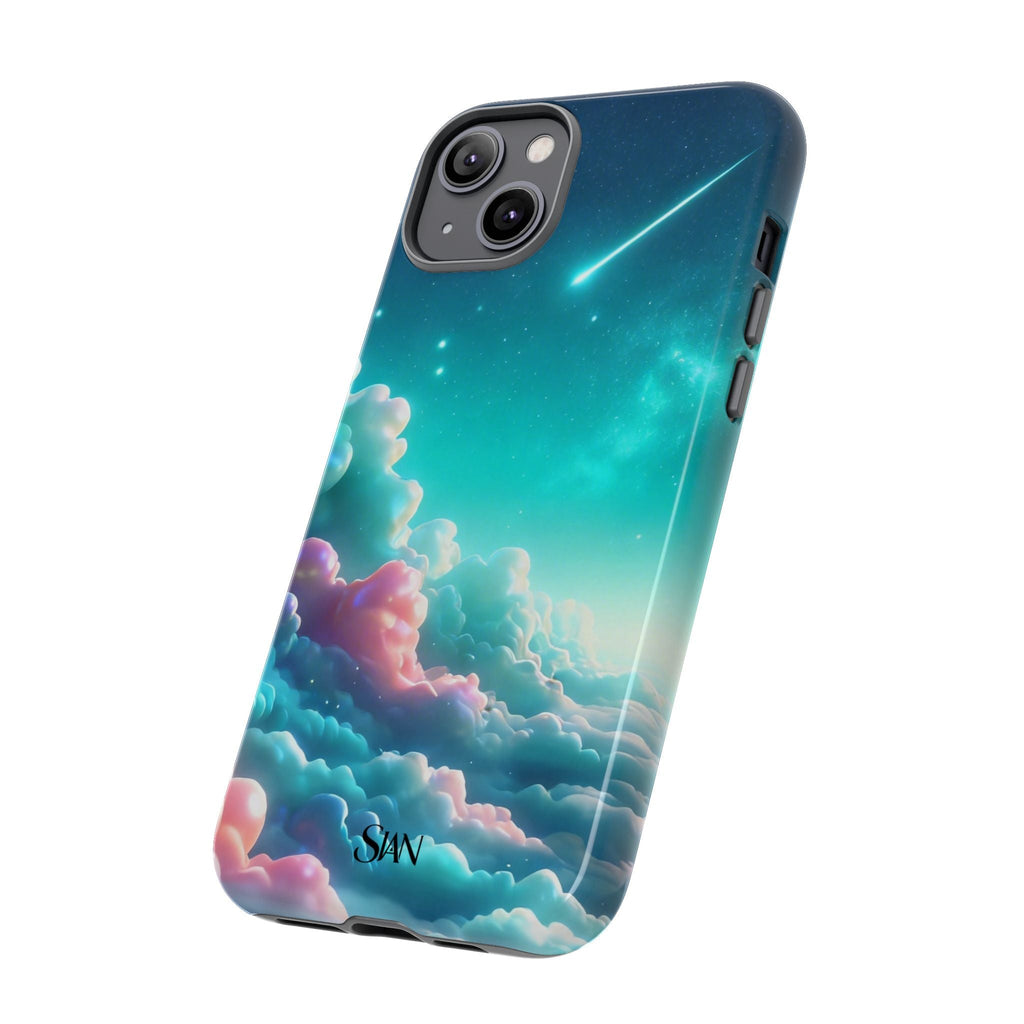 Dreamy Pastel Clouds with Shooting Star phone case Printify