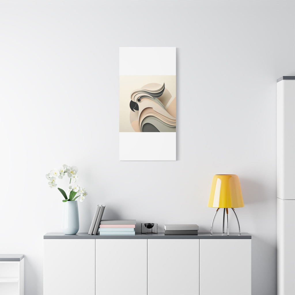 Abstract Paper Cut Cockatoo Matte Canvas Printify