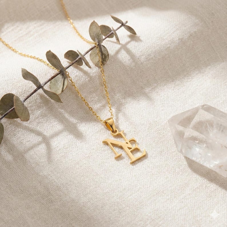 Custom interwoven double letter necklace