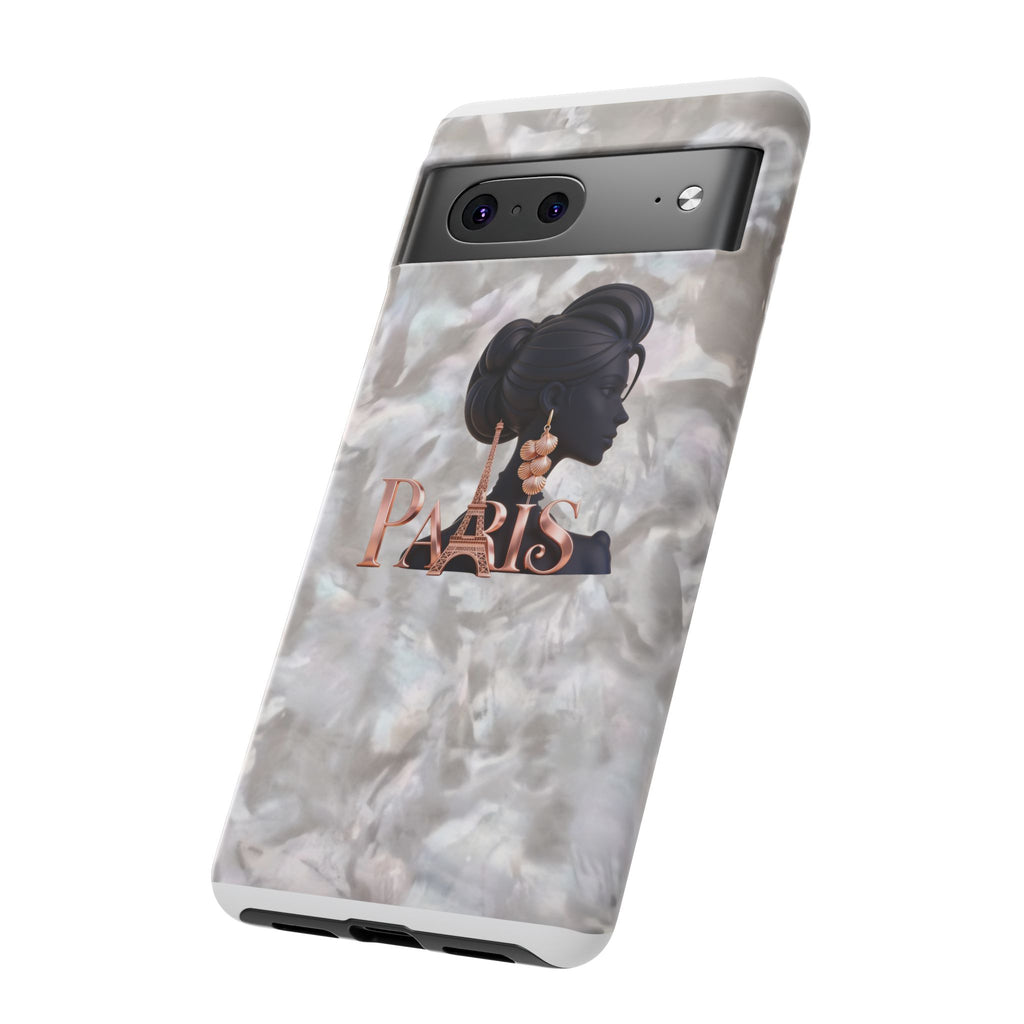 Paris Silhouette Pearl Phone Case — Tough Protective Smartphone Cover Printify