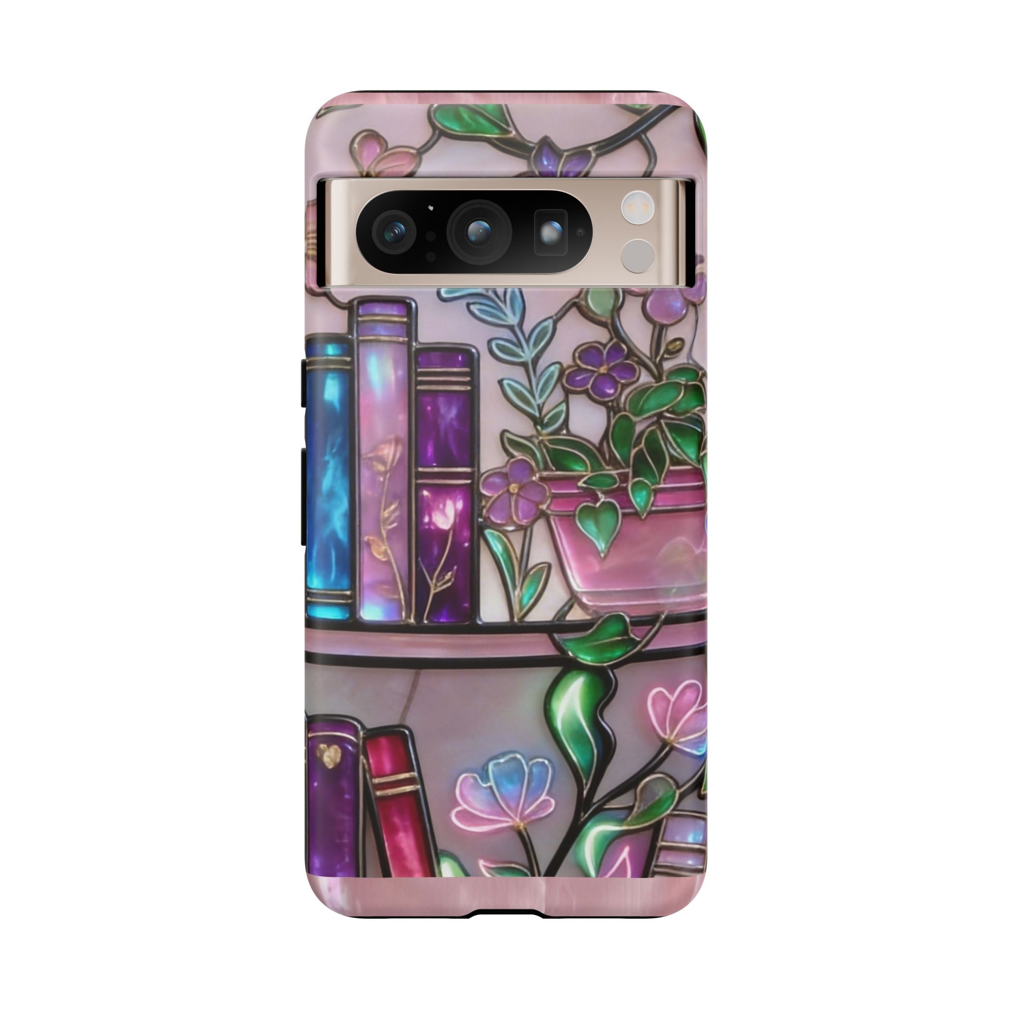Floral Bookshelf Phone Case — Pastel Botanicals & Magical Book Art Printify