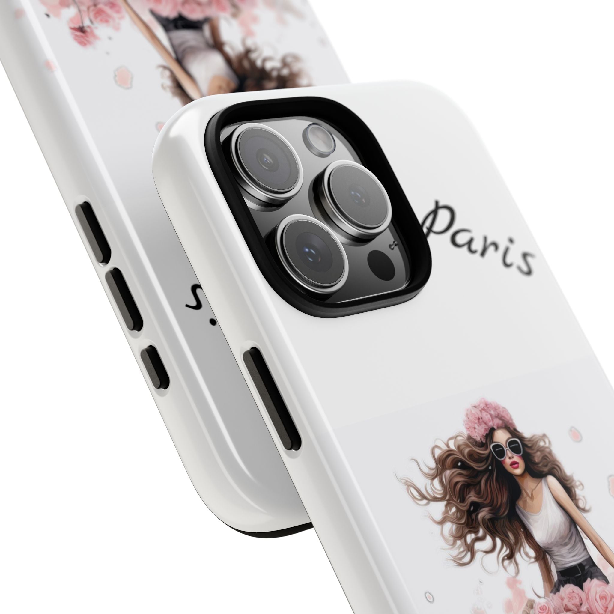 Paris Rose Bicycle woman phone case | Floral iPhone case Printify