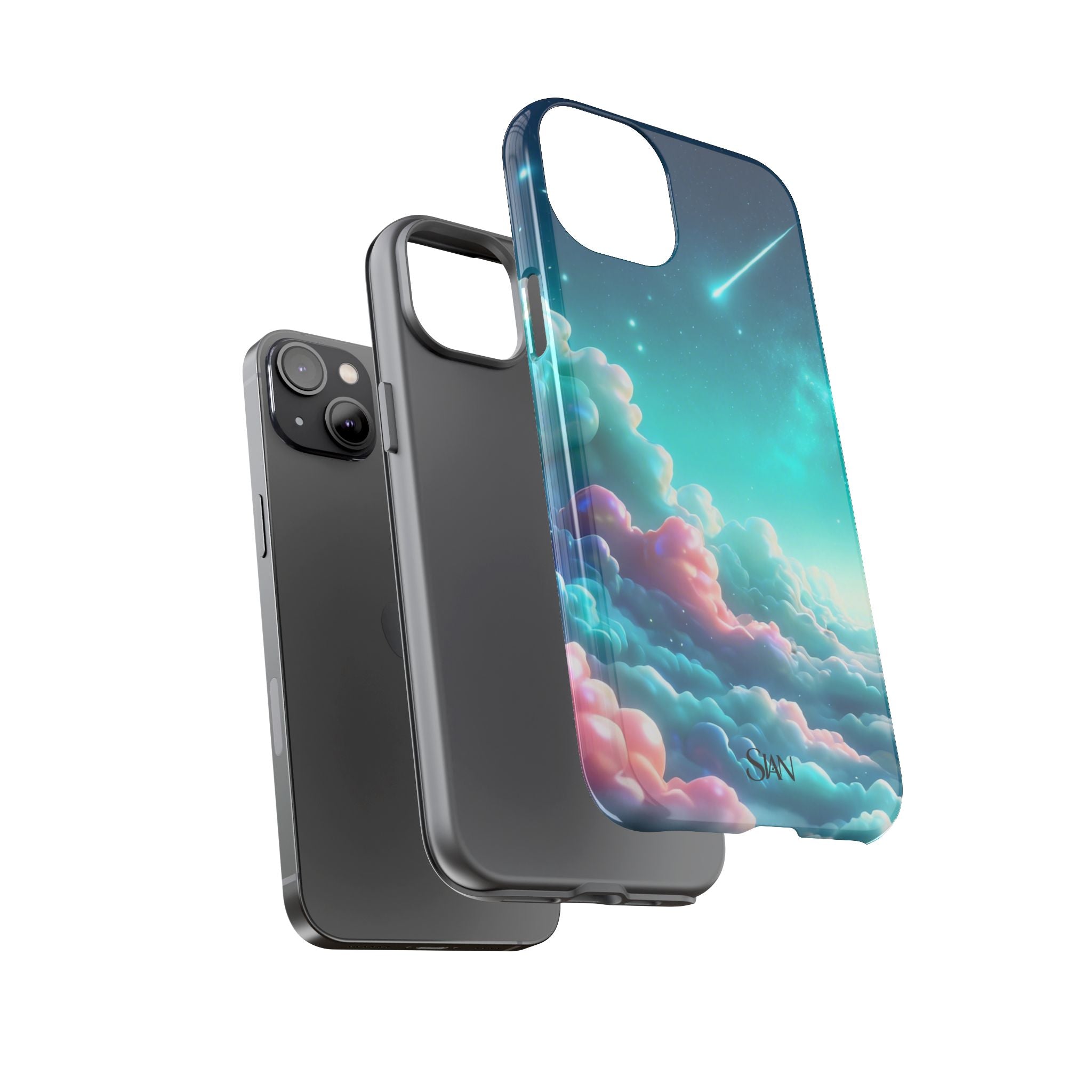 Dreamy Pastel Clouds with Shooting Star phone case Printify