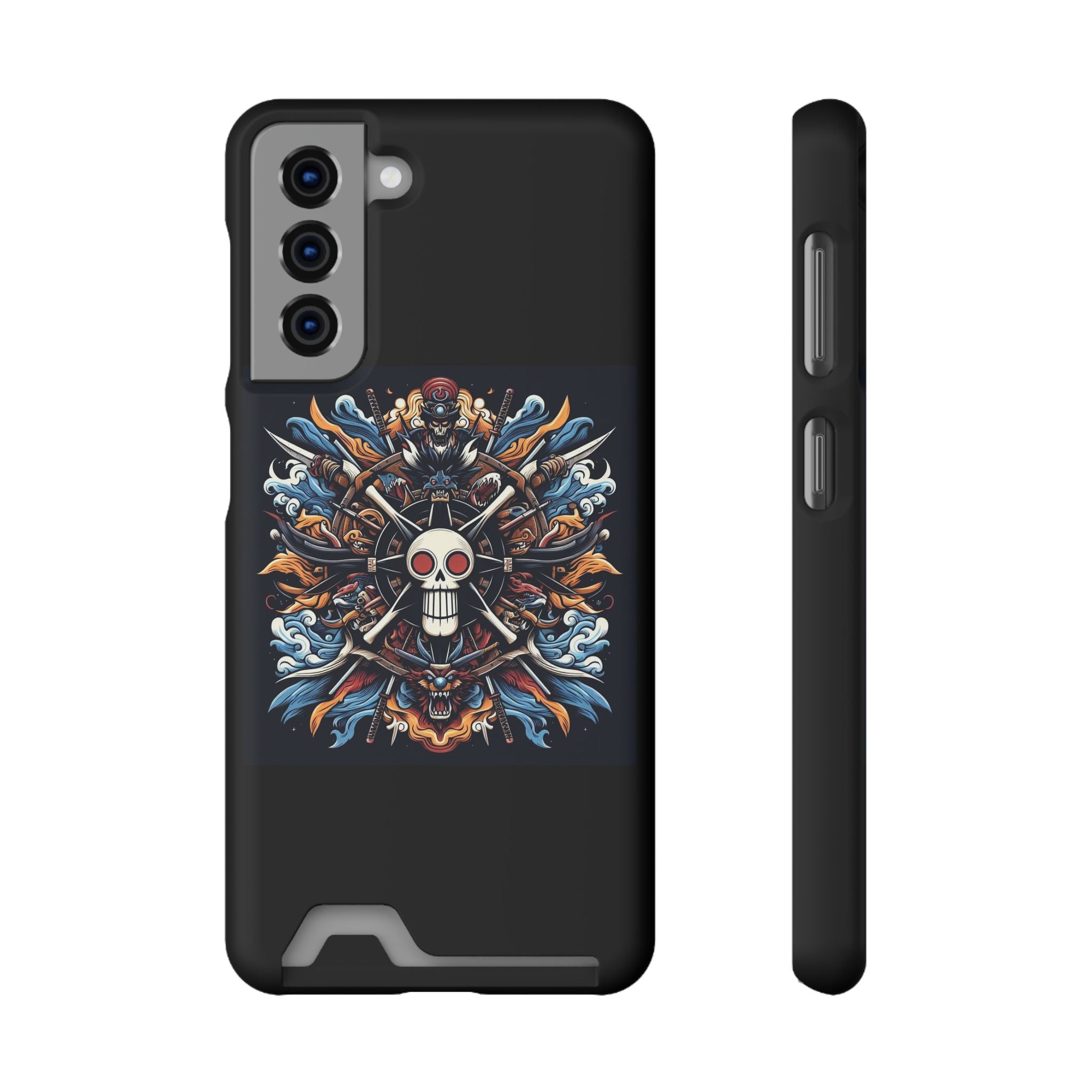 One Piece Phone Case with Card Holder | Anime Straw Hat Crew Design Printify