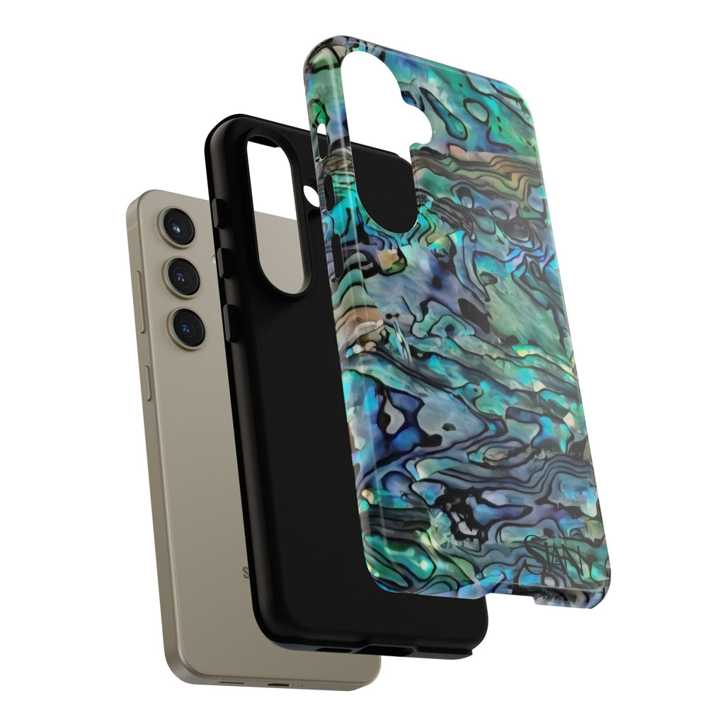 Abalone Shell Pattern Phone Case | Iridescent Ocean Swirl Protective Cover Printify