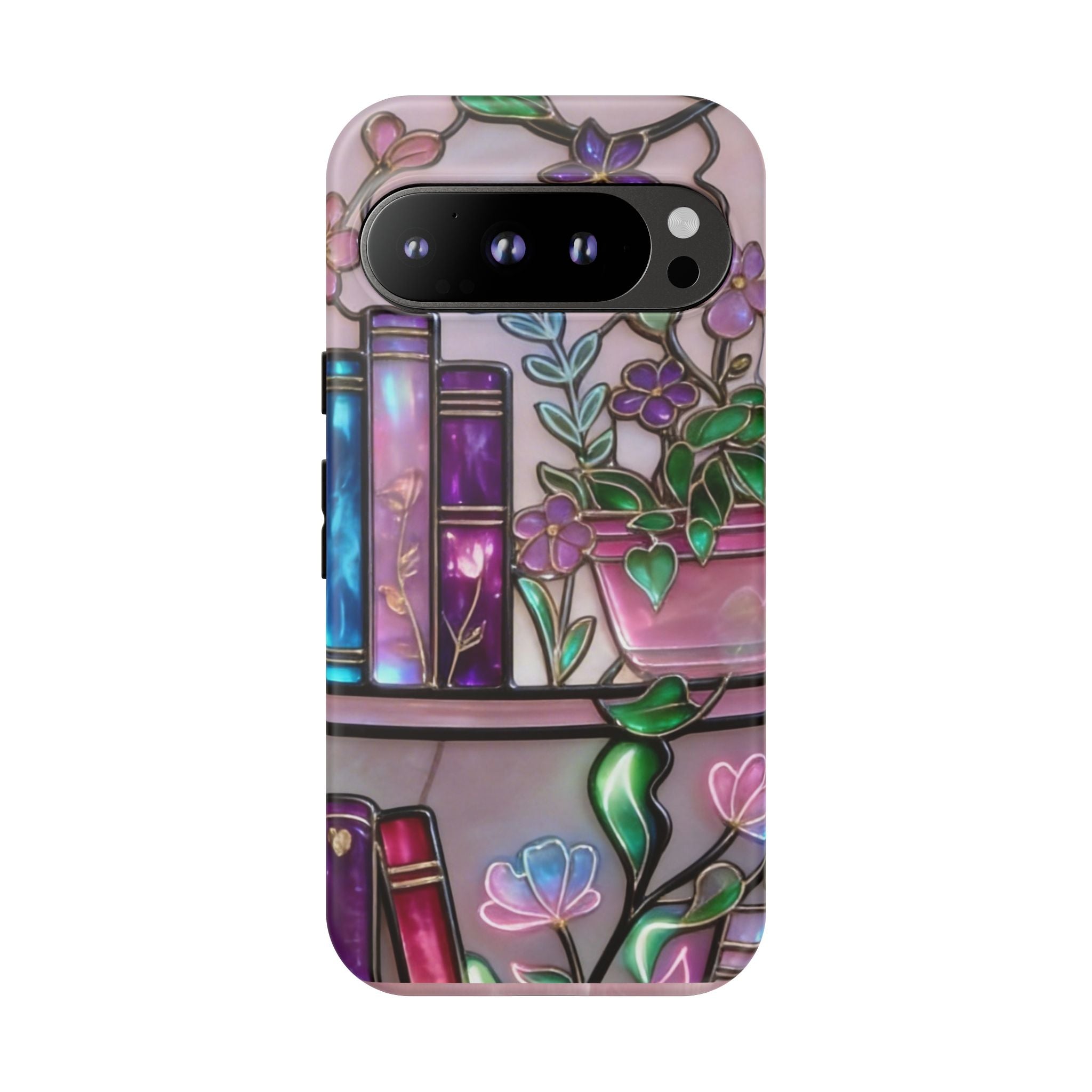 Floral Bookshelf Phone Case — Pastel Botanicals & Magical Book Art Printify