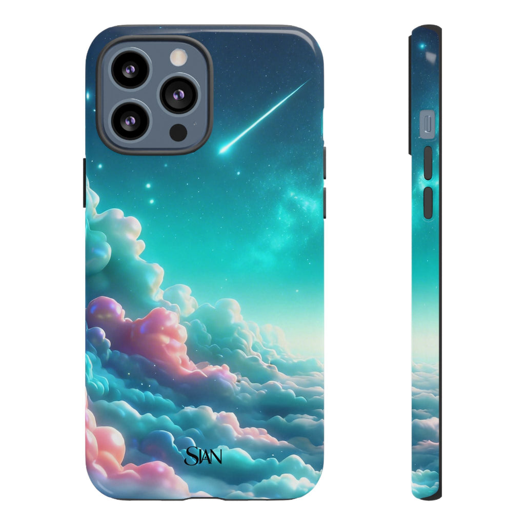 Dreamy Pastel Clouds with Shooting Star phone case Printify