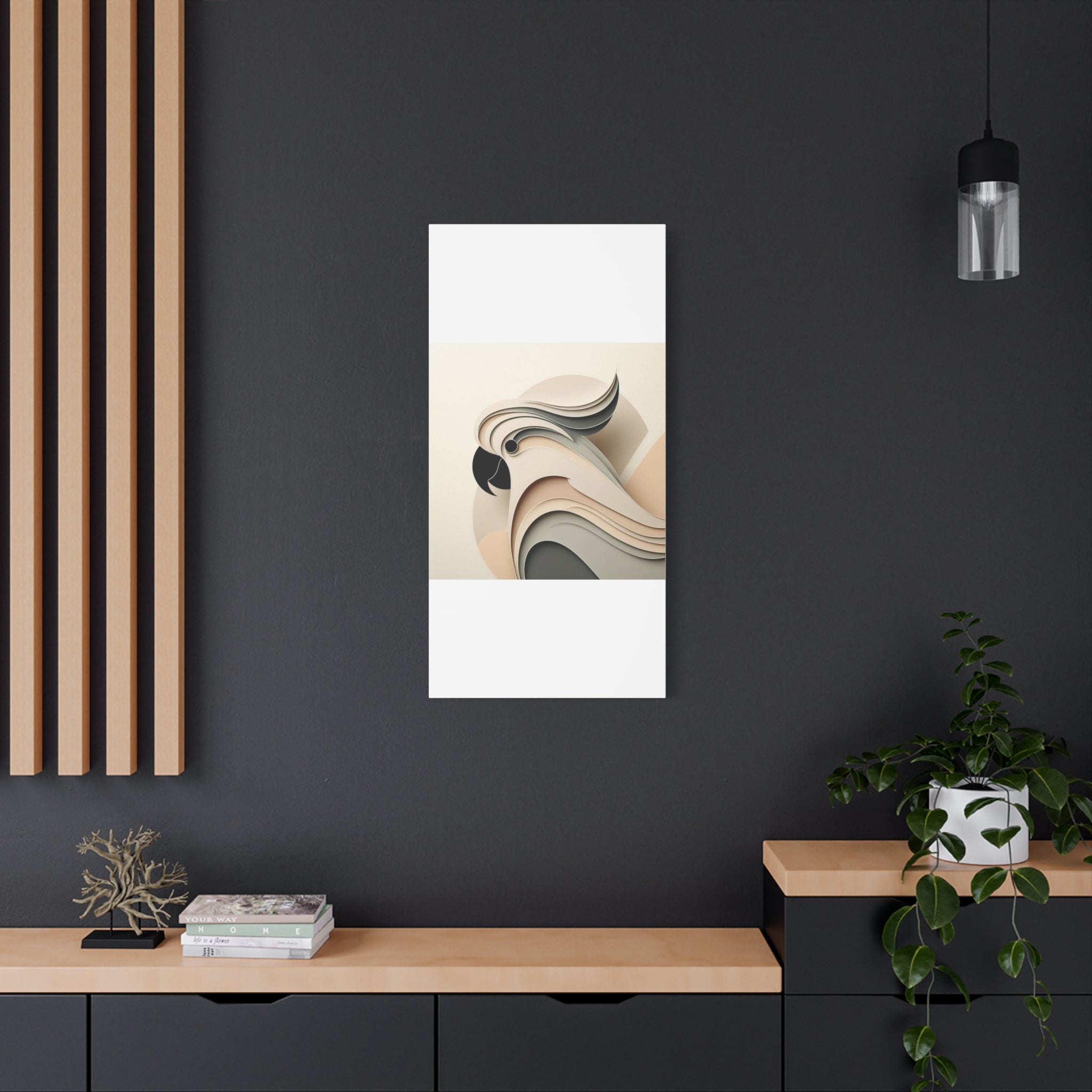 Abstract Paper Cut Cockatoo Matte Canvas Printify
