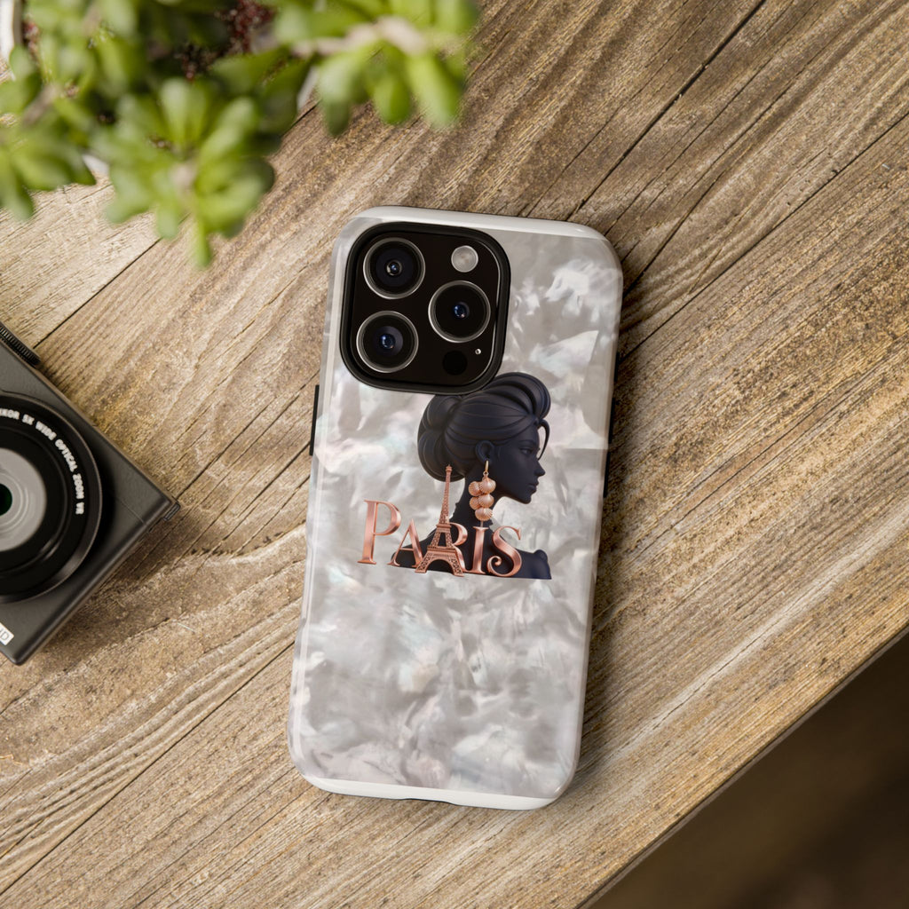 Paris Silhouette Pearl Phone Case — Tough Protective Smartphone Cover Printify