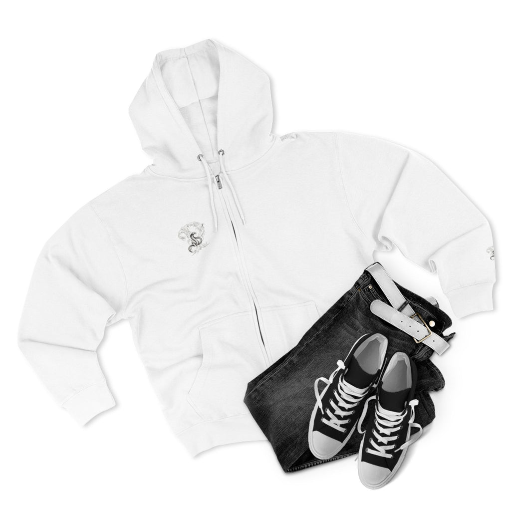 Ember & Serpent Zip Hoodie — Minimal Mythic Graphic Zip-Up Printify