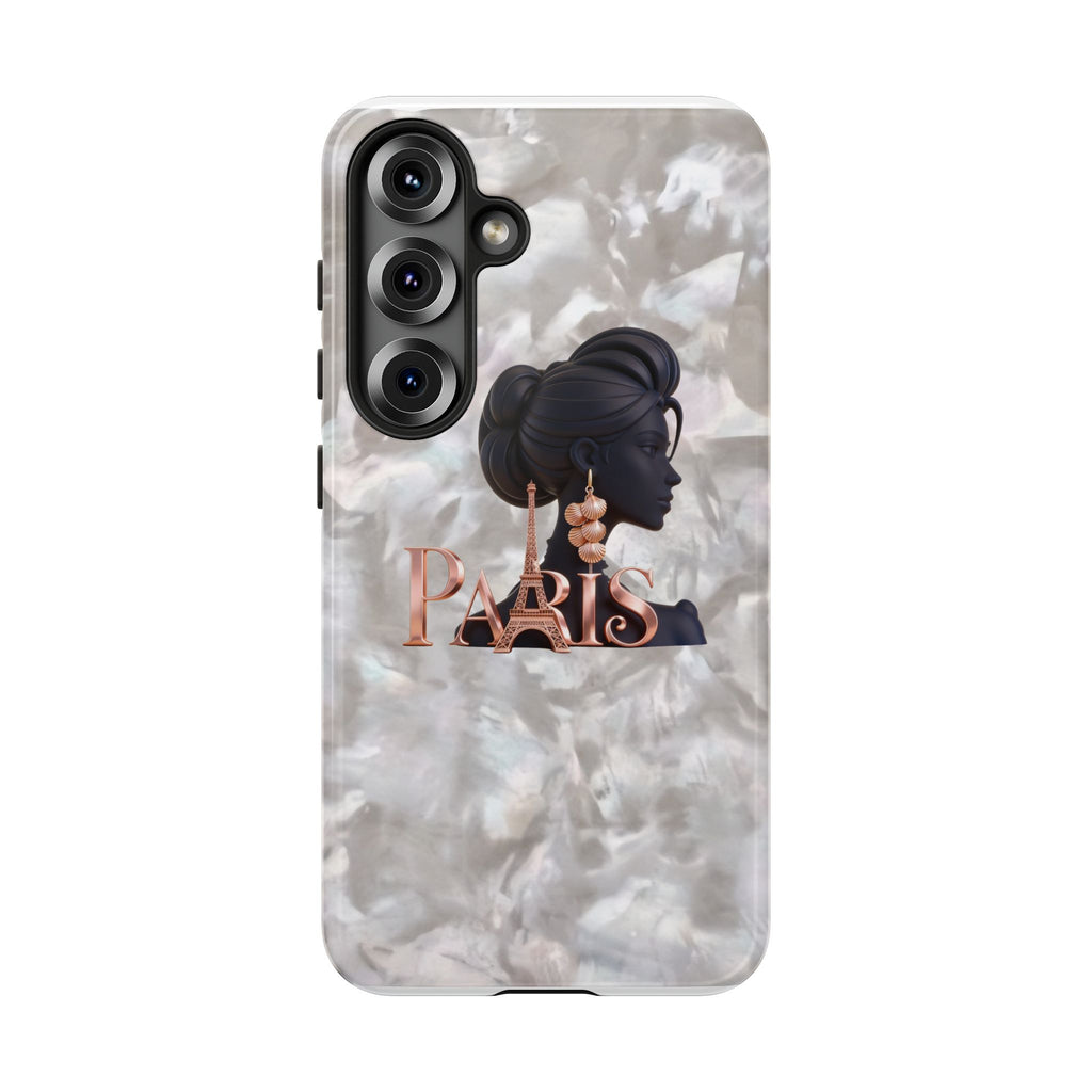 Paris Silhouette Pearl Phone Case — Tough Protective Smartphone Cover Printify