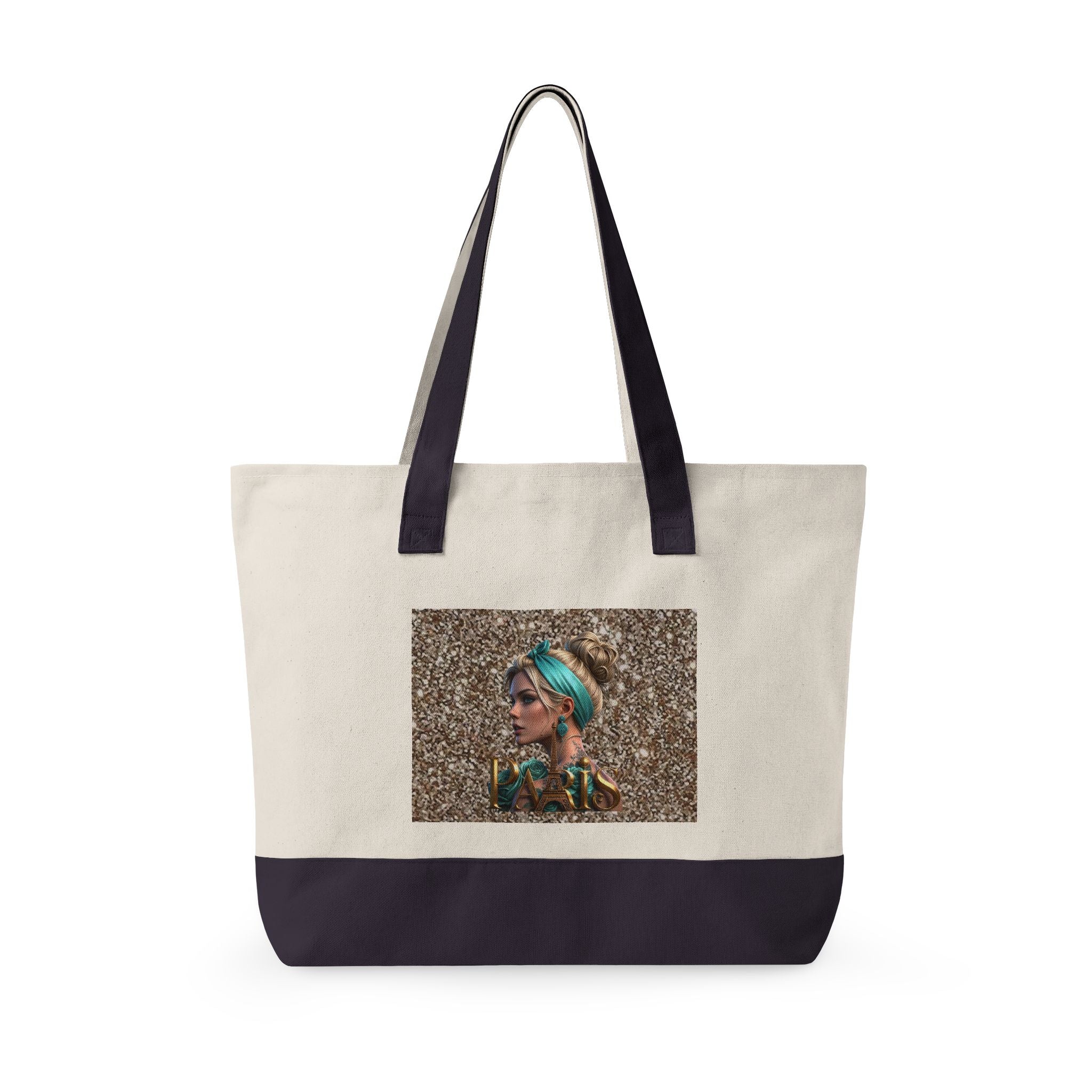 Canvas Tote Bag — Boho Woman Portrait on Glitter Background Printify