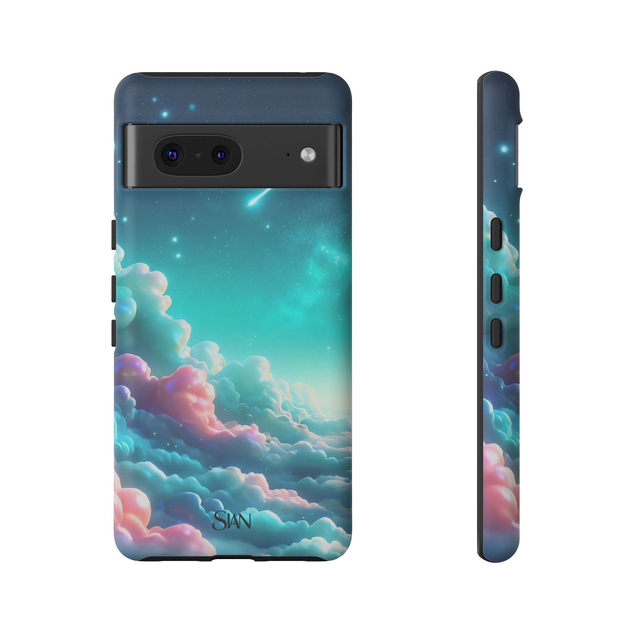 Dreamy Pastel Clouds with Shooting Star phone case Printify