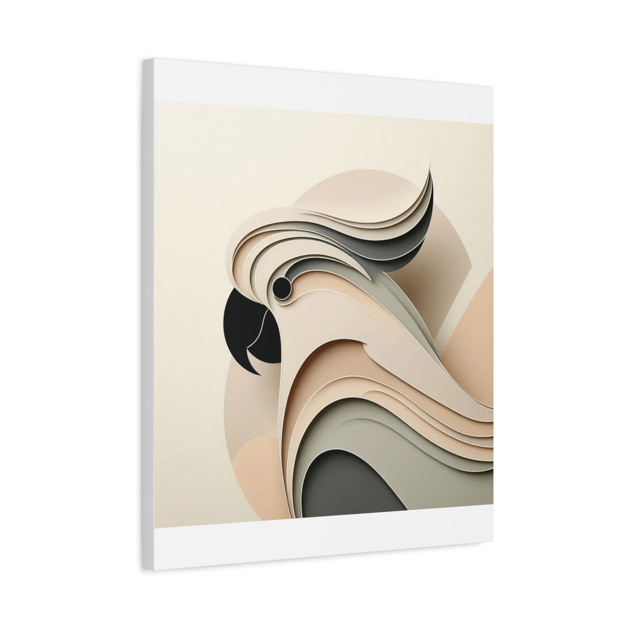 Abstract Paper Cut Cockatoo Matte Canvas Printify