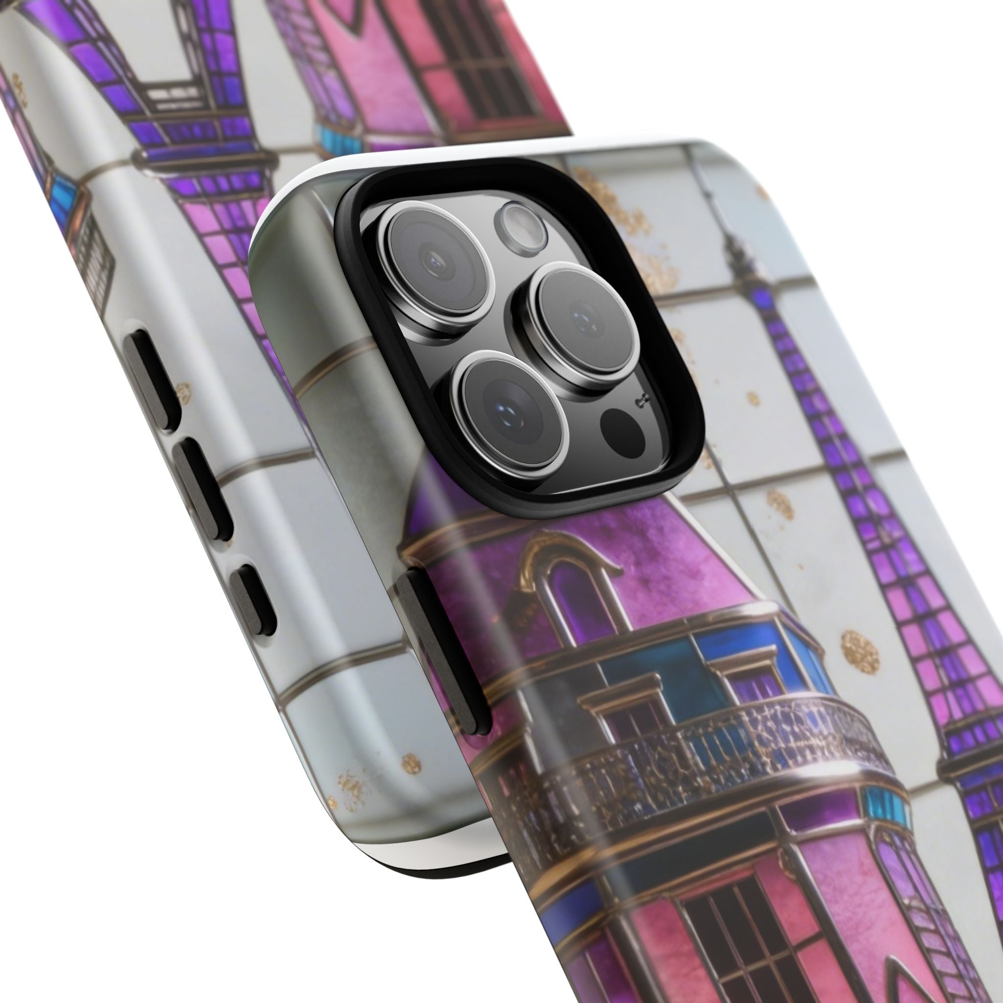 Parisian Eiffel Tower Tough Phone Case — Purple Vintage Cityscape Printify