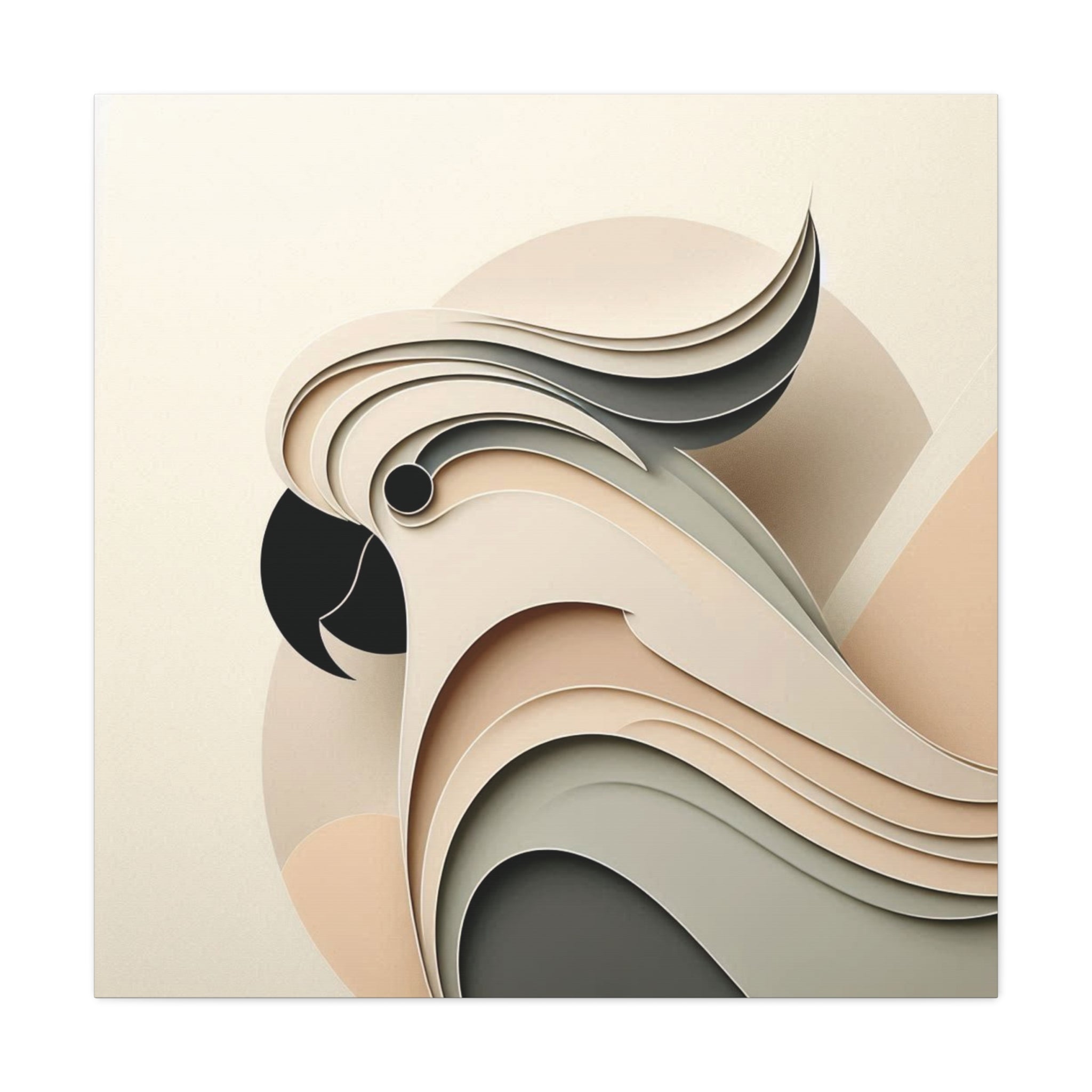 Abstract Paper Cut Cockatoo Matte Canvas Printify
