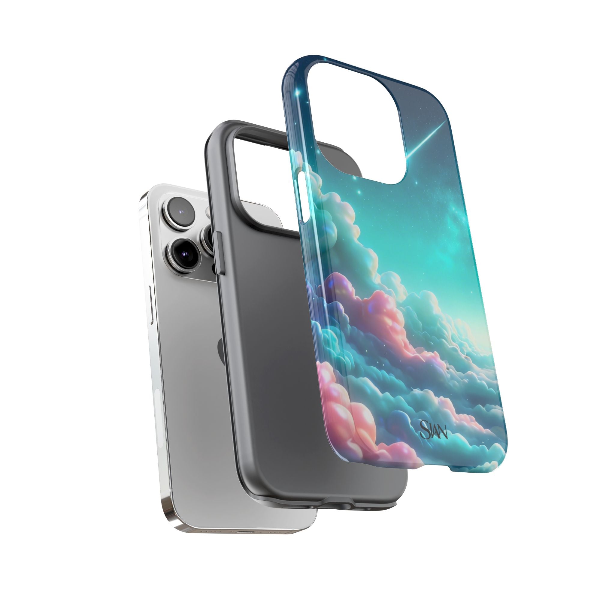 Dreamy Pastel Clouds with Shooting Star phone case Printify