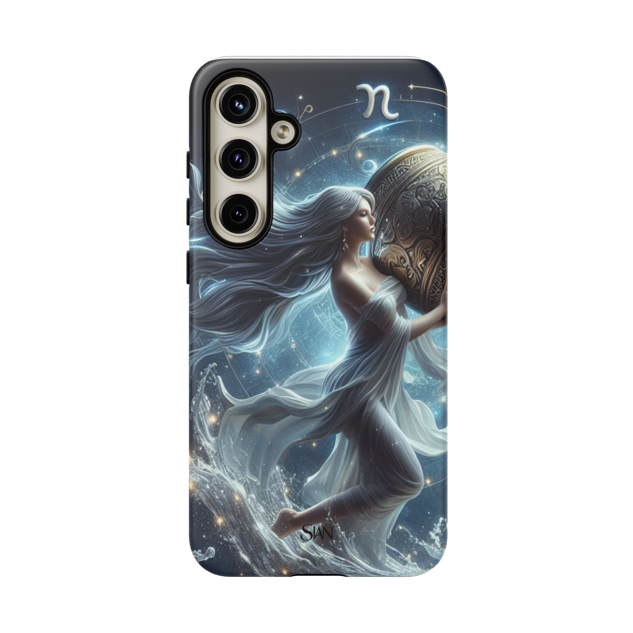 Moonlit Athena figure phone case | Goddess warrior celestial art tough case Printify