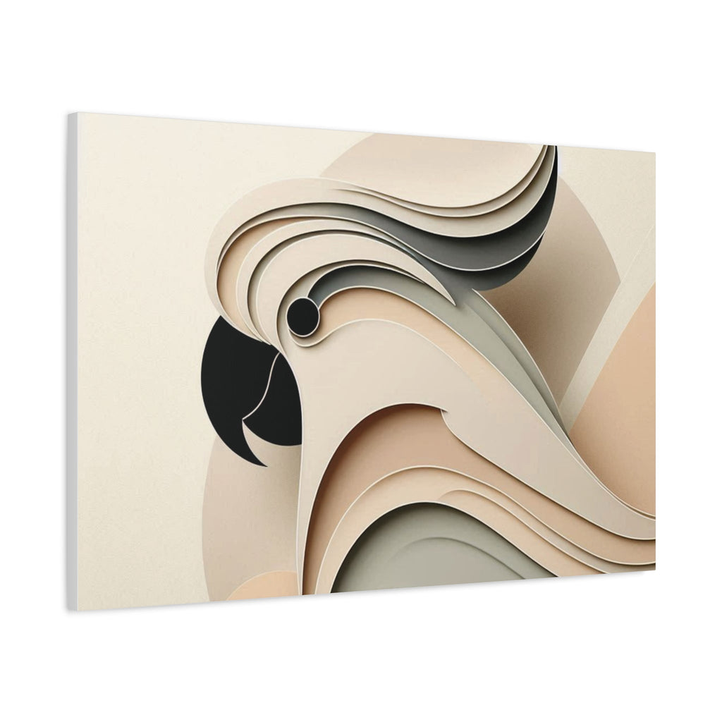 Abstract Paper Cut Cockatoo Matte Canvas Printify