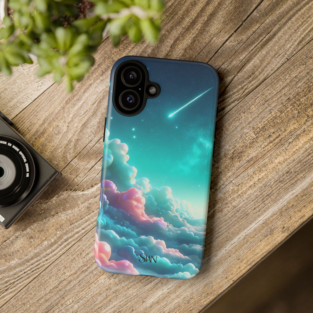 Dreamy Pastel Clouds with Shooting Star phone case Printify