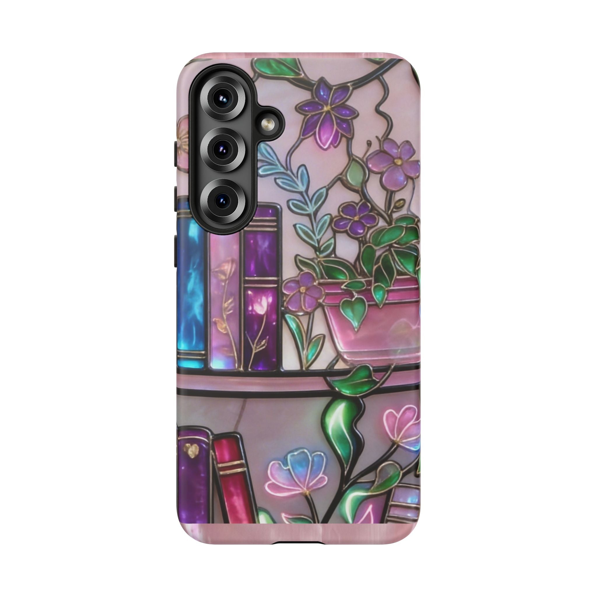 Floral Bookshelf Phone Case — Pastel Botanicals & Magical Book Art Printify