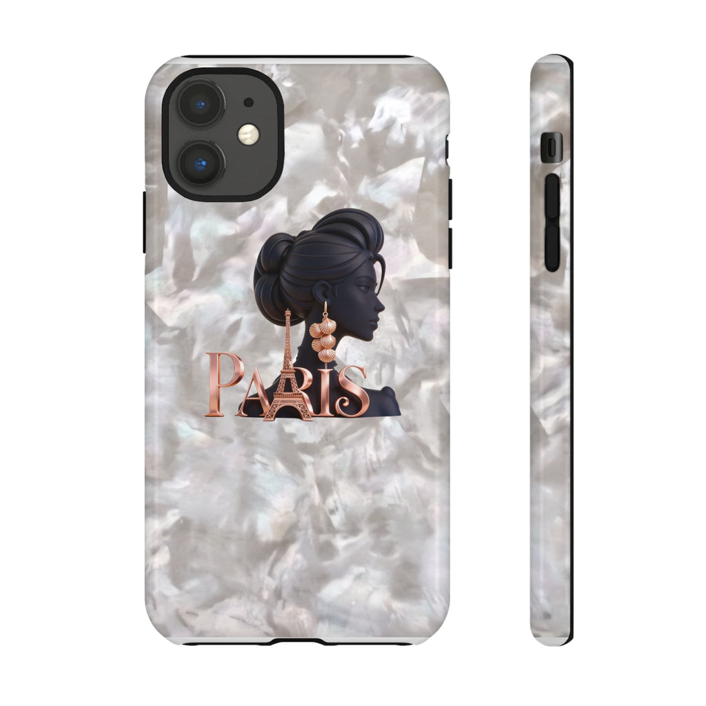 Paris Silhouette Pearl Phone Case — Tough Protective Smartphone Cover Printify