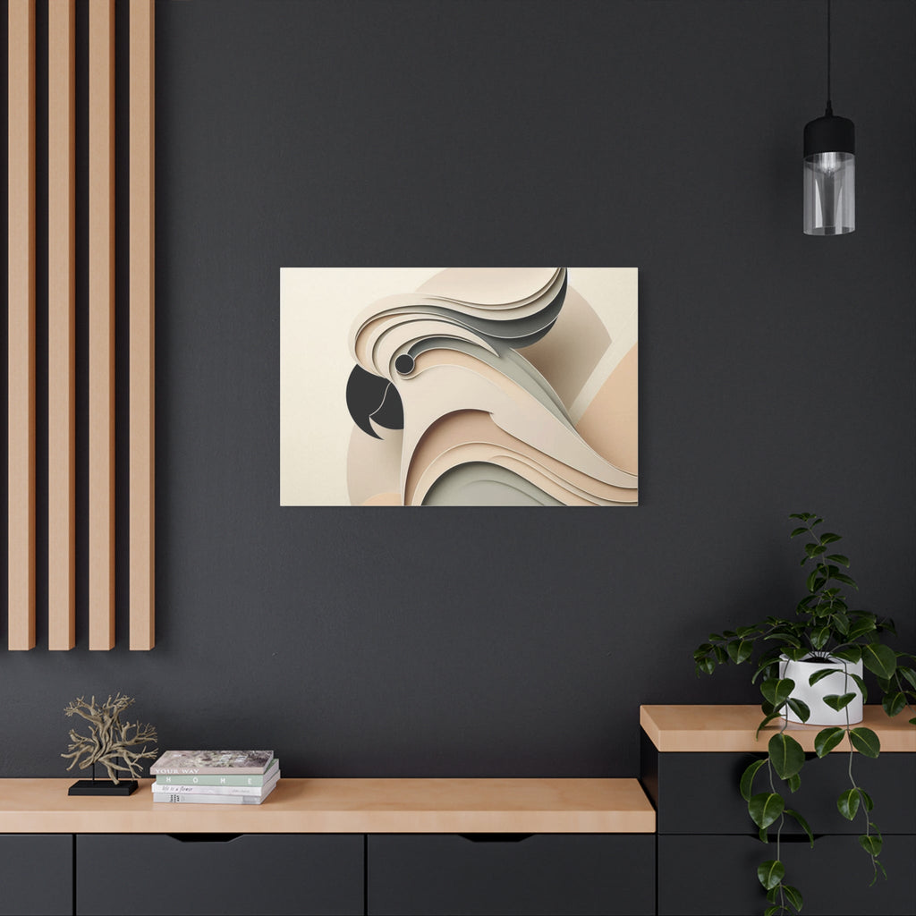 Abstract Paper Cut Cockatoo Matte Canvas Printify