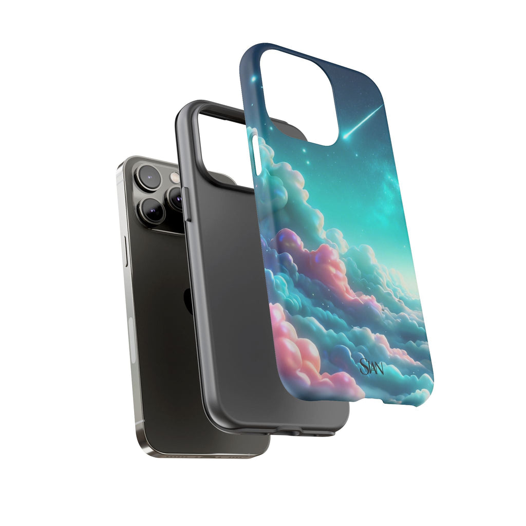 Dreamy Pastel Clouds with Shooting Star phone case Printify