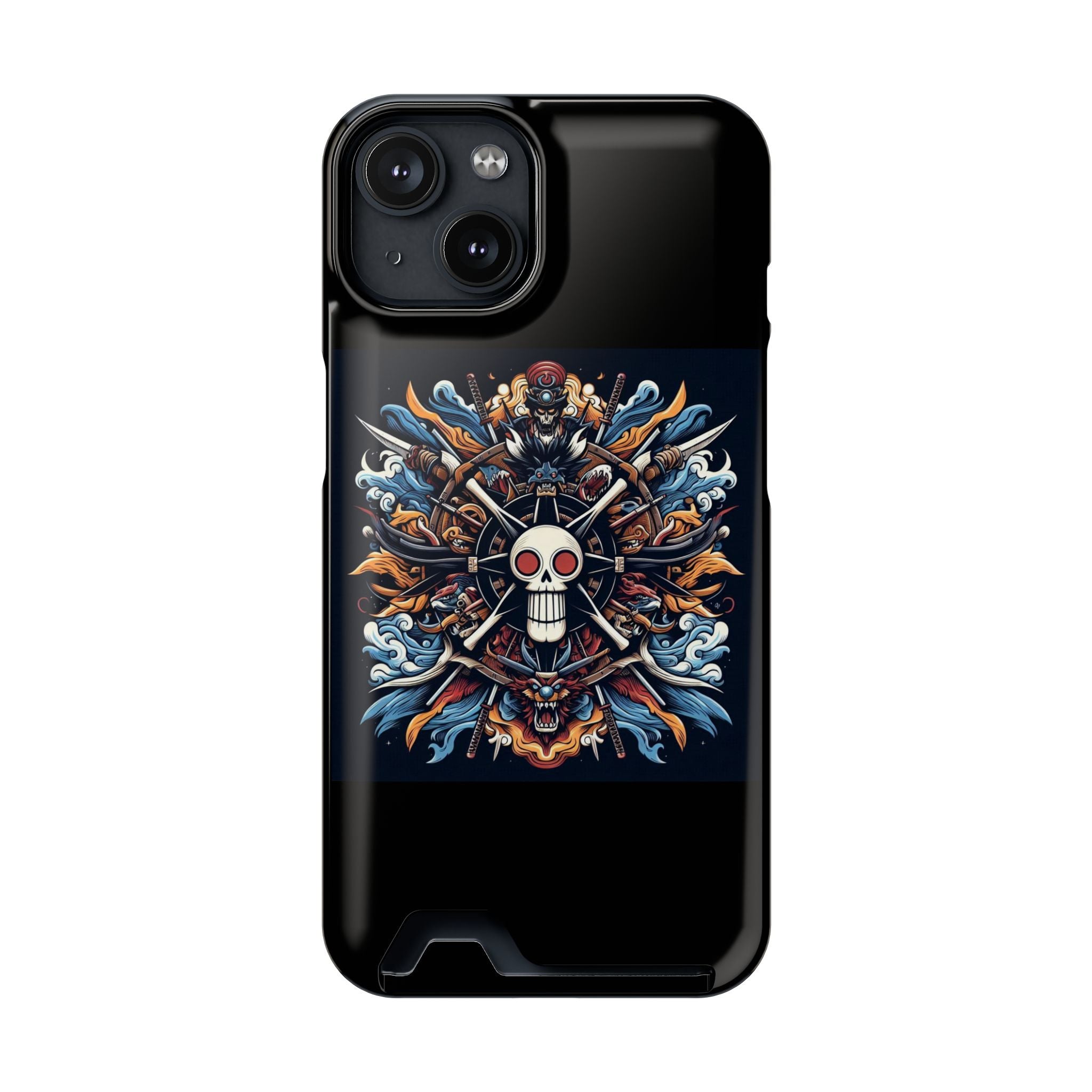 One Piece Phone Case with Card Holder | Anime Straw Hat Crew Design Printify