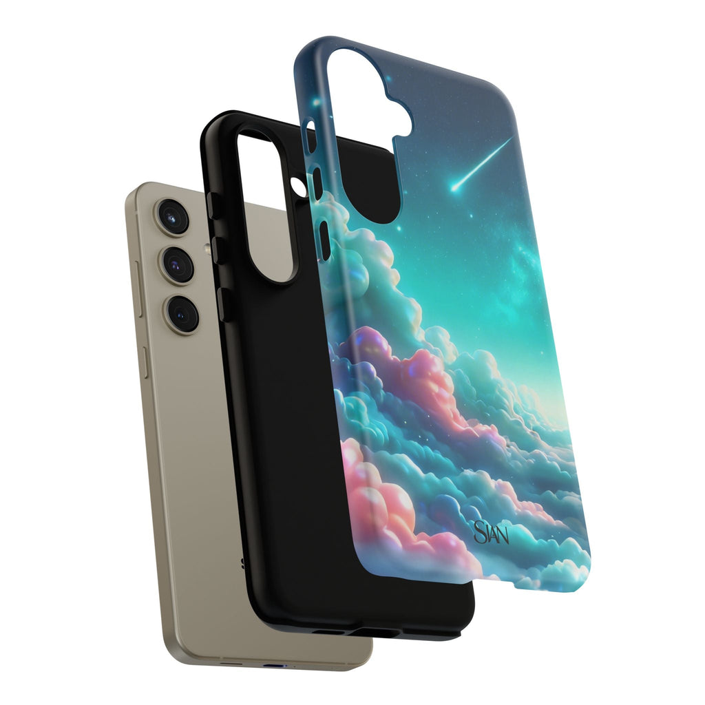 Dreamy Pastel Clouds with Shooting Star phone case Printify
