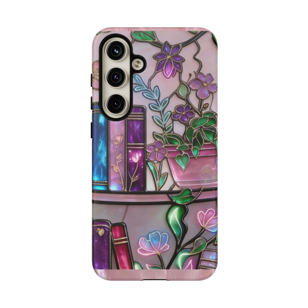 Floral Bookshelf Phone Case — Pastel Botanicals & Magical Book Art Printify