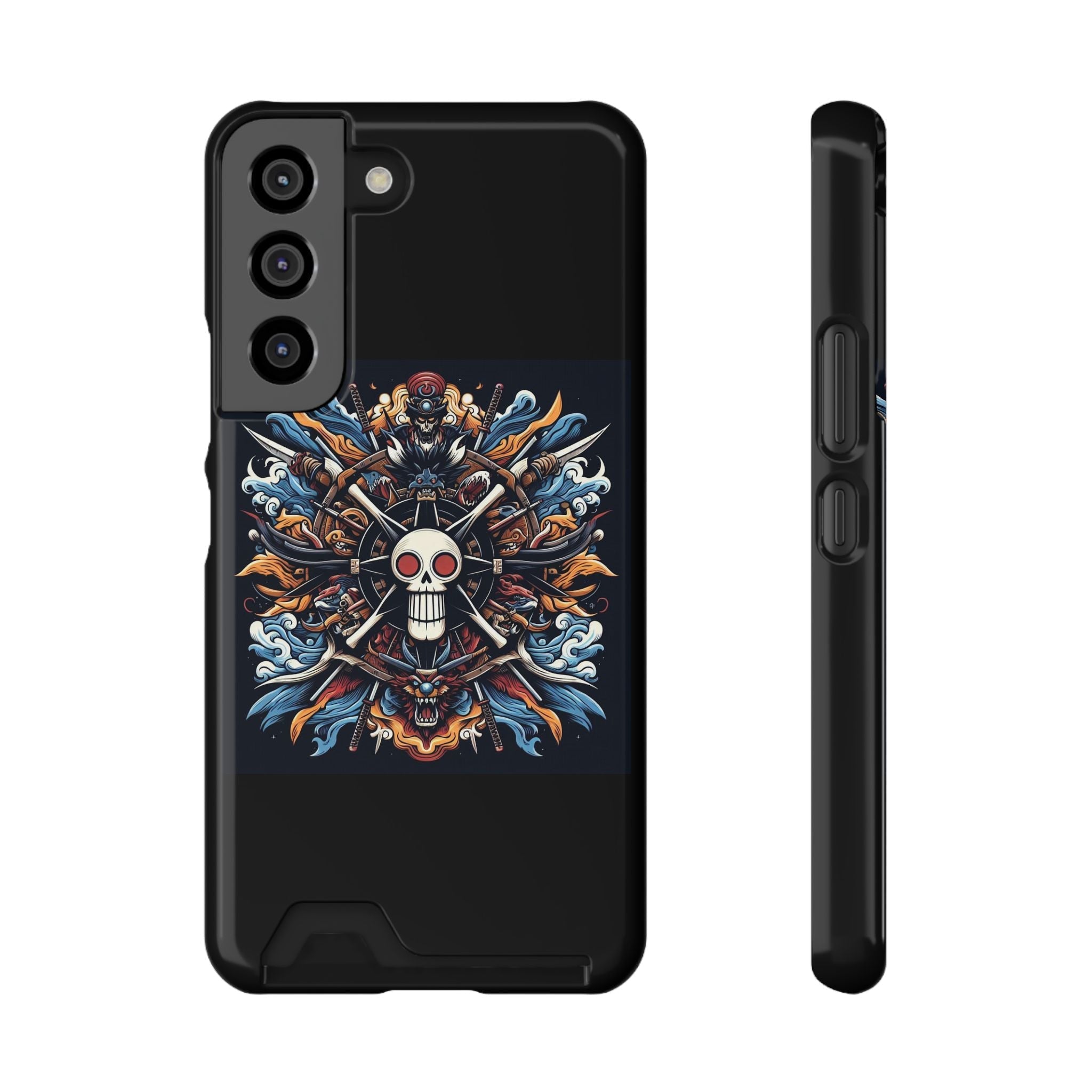 One Piece Phone Case with Card Holder | Anime Straw Hat Crew Design Printify