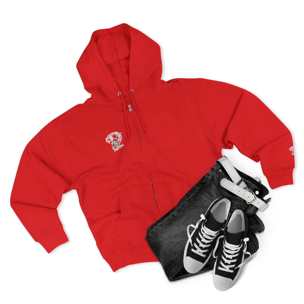 Ember & Serpent Zip Hoodie — Minimal Mythic Graphic Zip-Up Printify