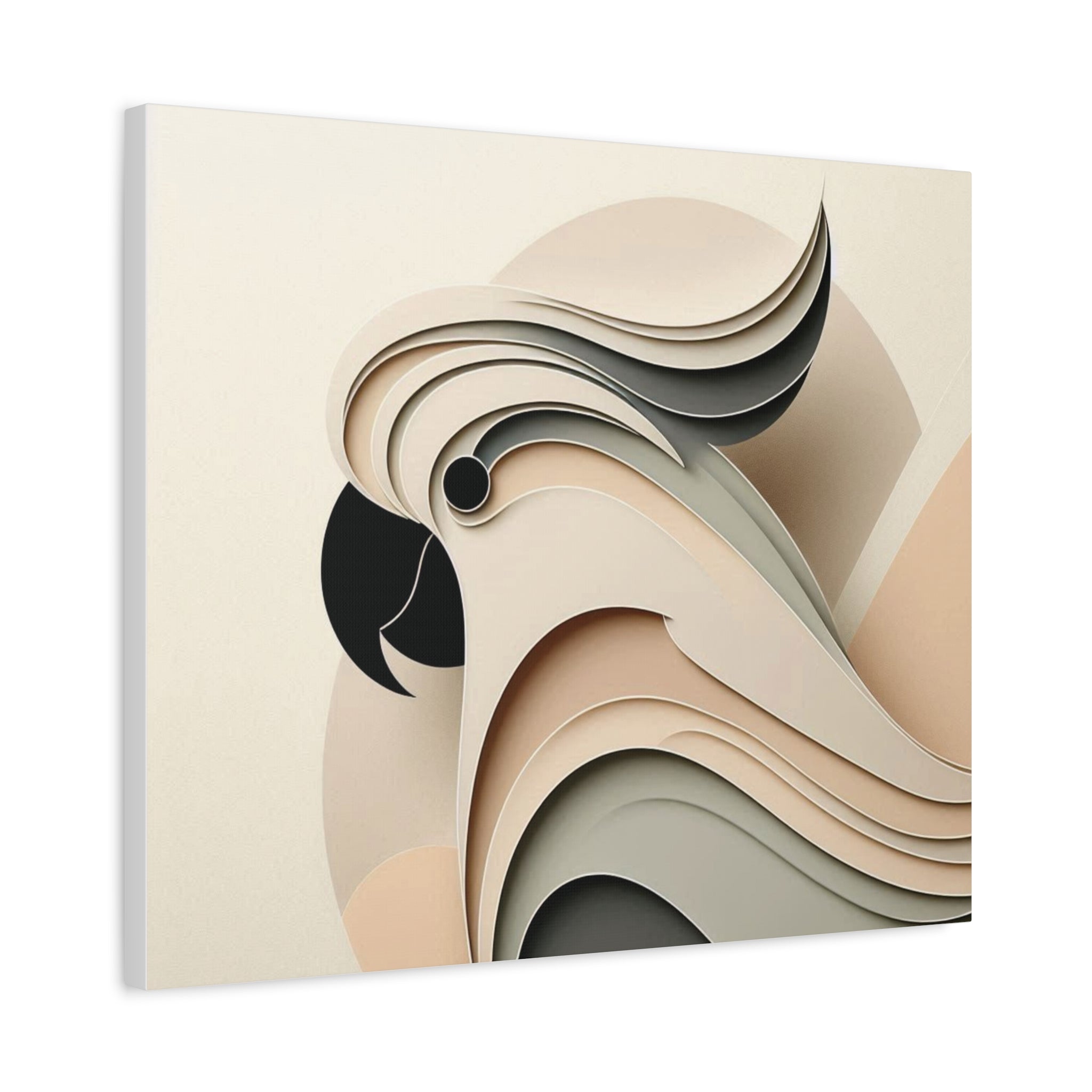 Abstract Paper Cut Cockatoo Matte Canvas Printify